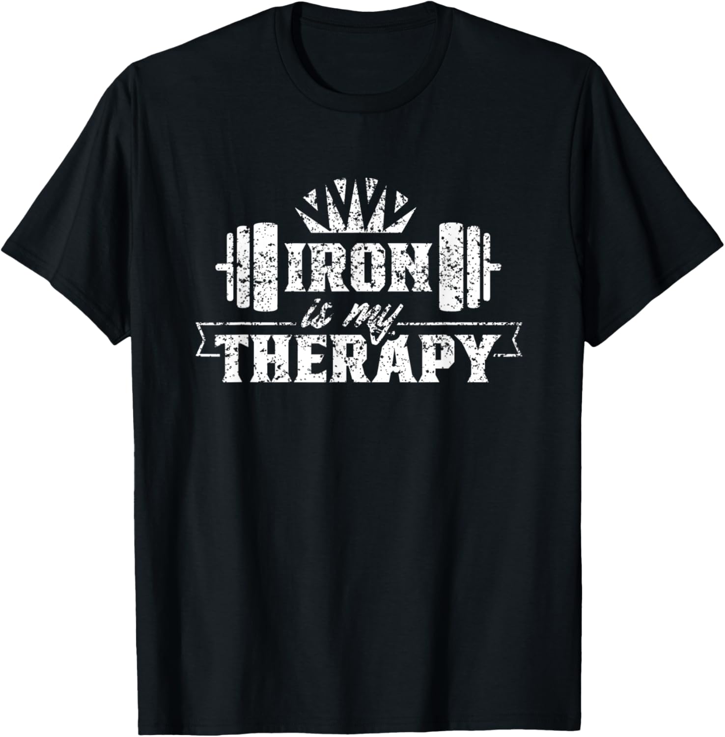 Iron Is My Therapy Workout Weightlifting Gym Fitness T-Shirt - T-Shirt | Black