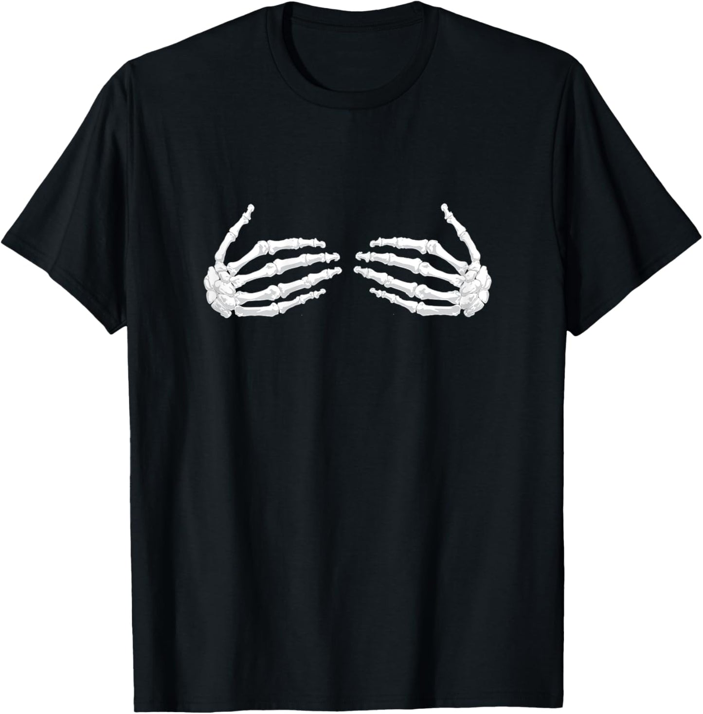 Halloween skeleton hands chest holder gift creepy T-Shirt - T-Shirt | Black