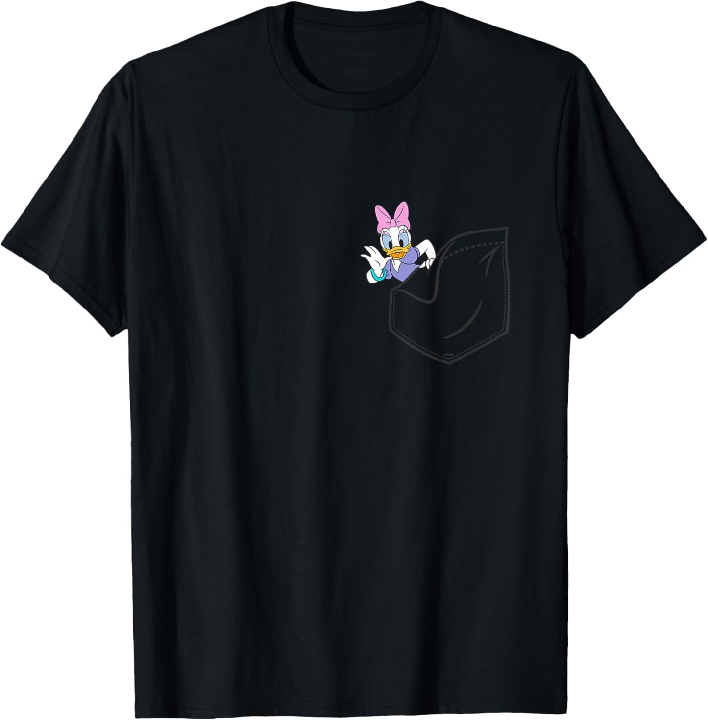 Disney Mickey & Friends Daisy Duck Small Pocket T-Shirt - T-Shirt | Black