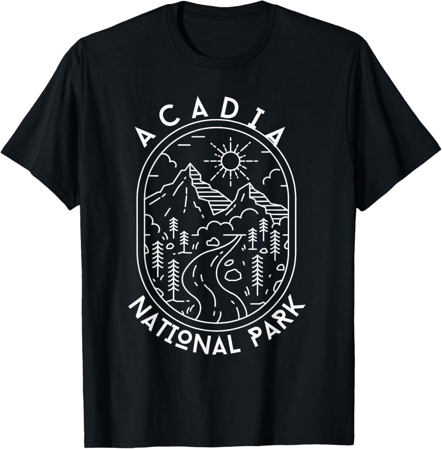 Acadia National Park Maine Nature Hike Outdoors T-Shirt - T-Shirt | Black