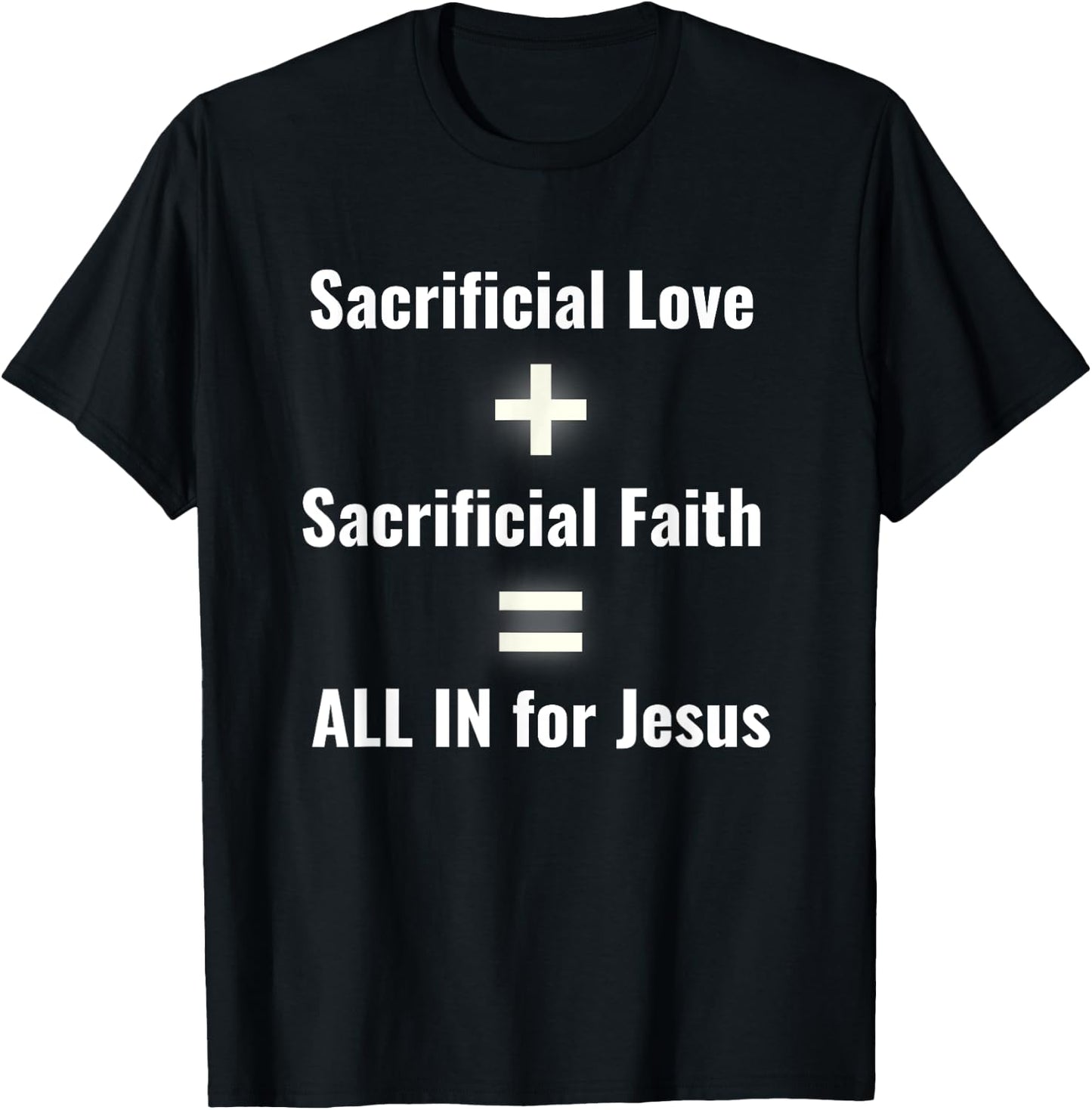 Sacrificial Love+Sacrificial Faith White Letters Small Logo T-Shirt - T-Shirt | Black