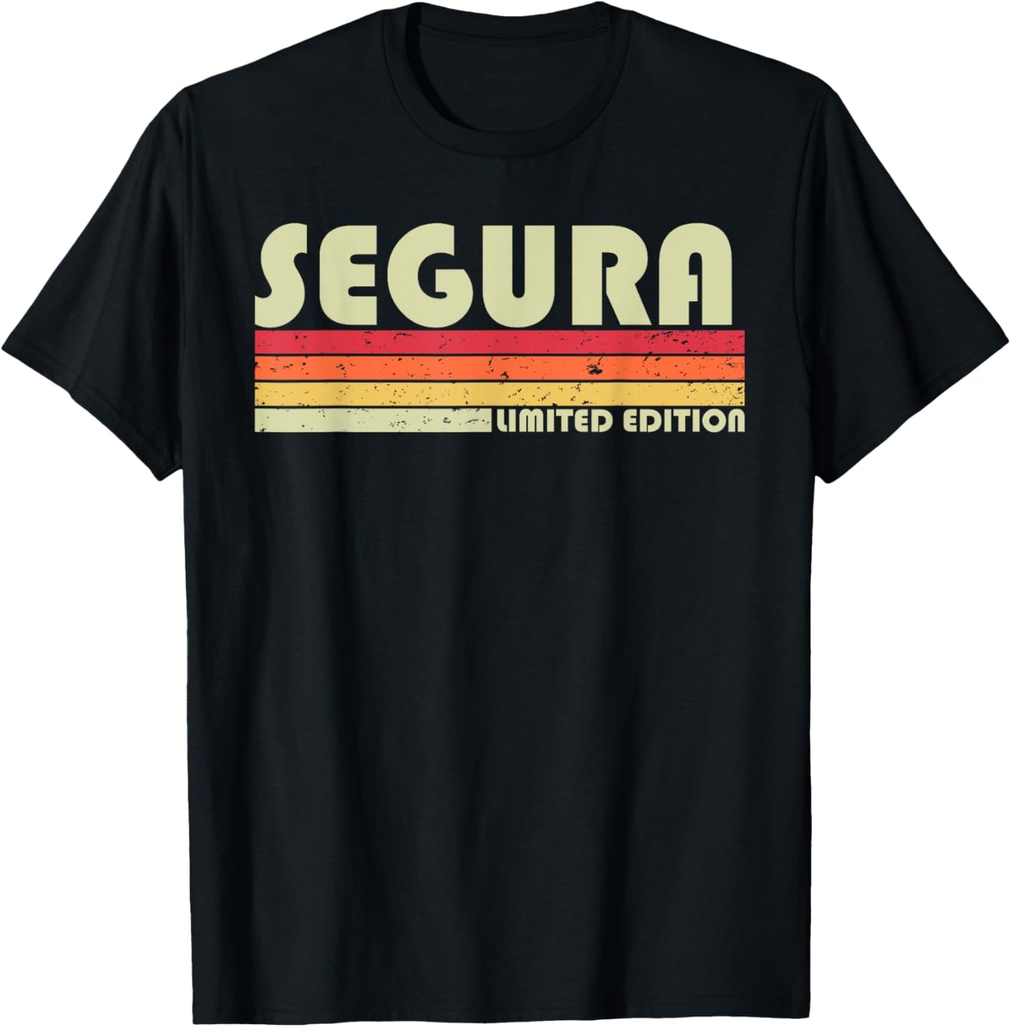 SEGURA Surname Funny Retro Vintage 80s 90s Birthday Reunion T-Shirt - T-Shirt | Black