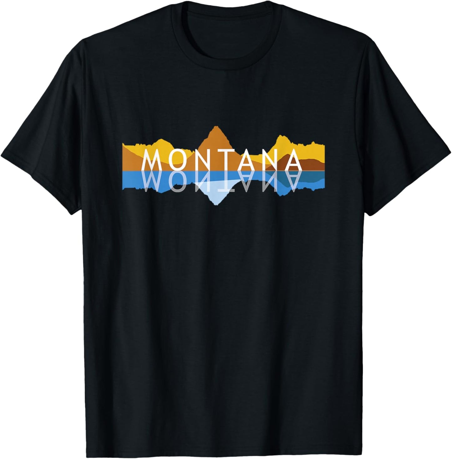 Montana Mountain Reflections - Mount Grinnell Souvenir T-Shirt - T-Shirt | Black