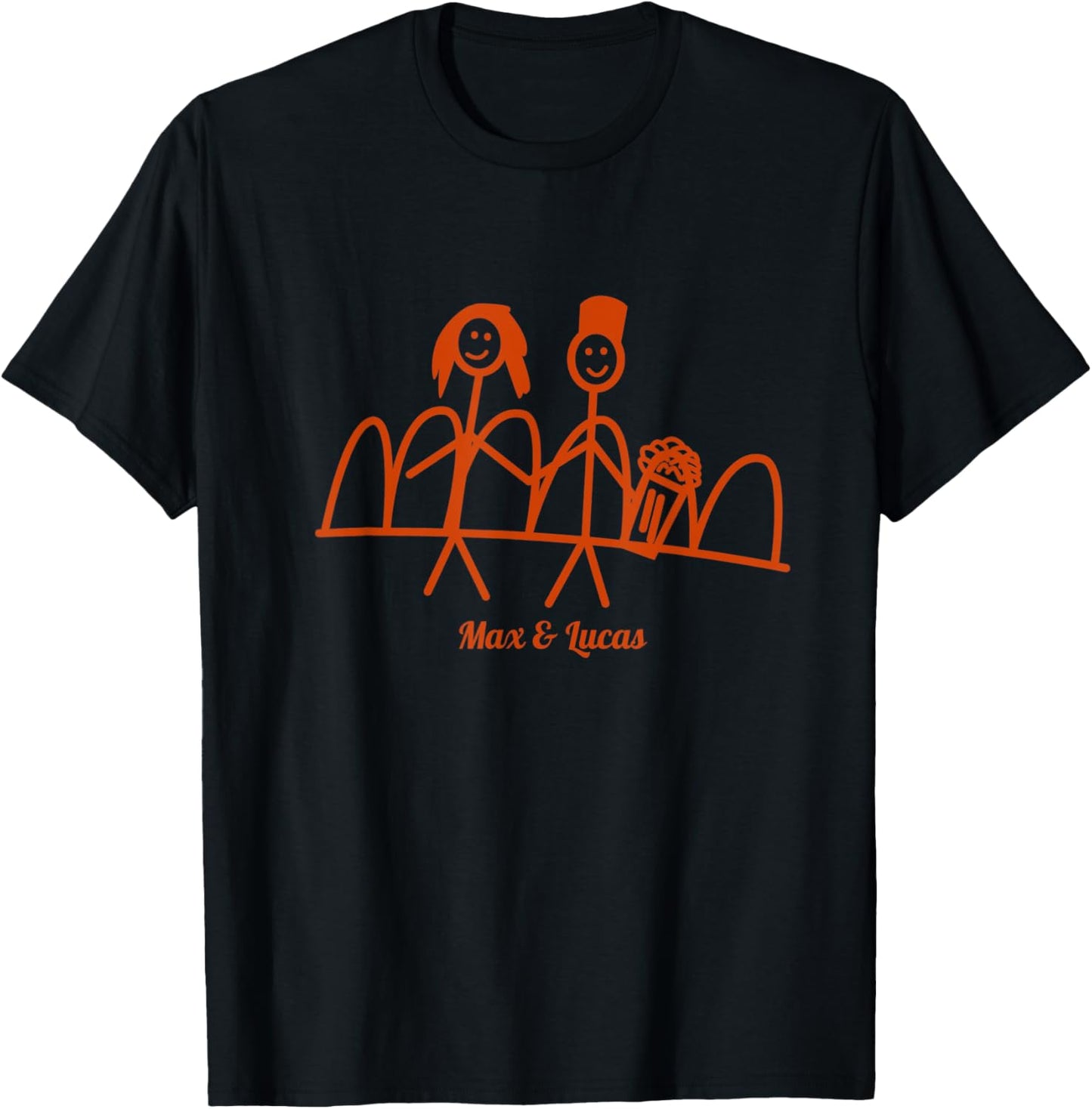 Max and Lucas Drawing ST Gift Fans T-Shirt - T-Shirt | Black