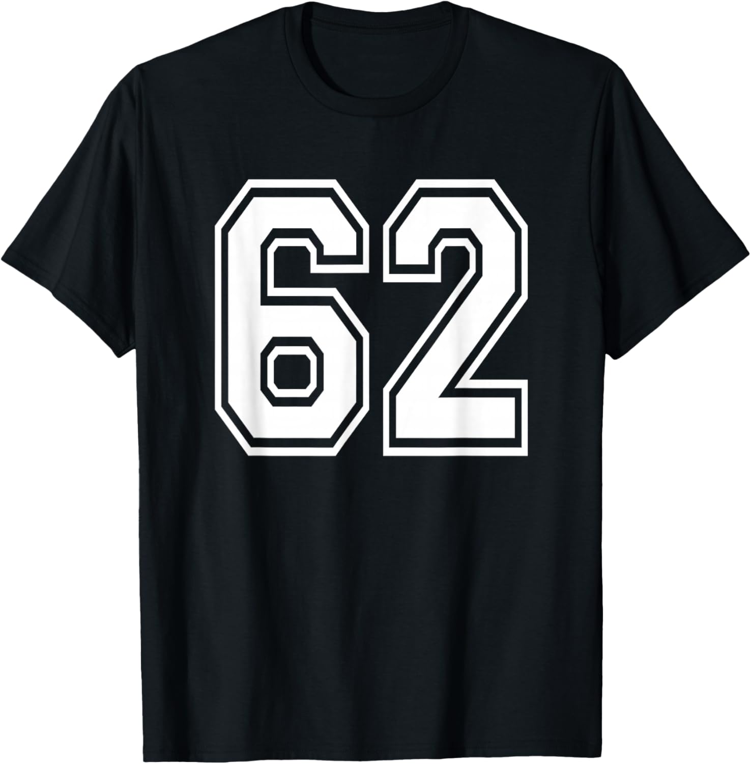 Number 62 Numbered Uniform Sports Jersey Team 62nd Birthday T-Shirt - T-Shirt | Black