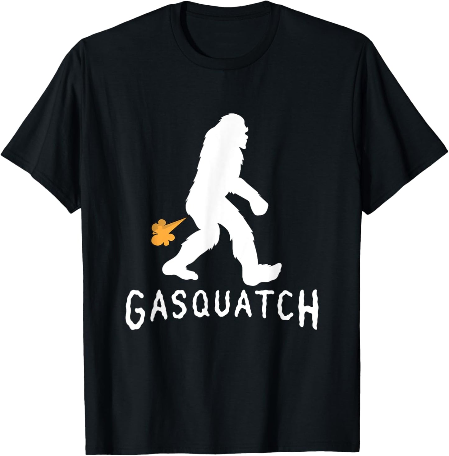 Gasquatch Funny Bigfoot Farting Gassy Sasquatch Fart T-Shirt - T-Shirt | Black