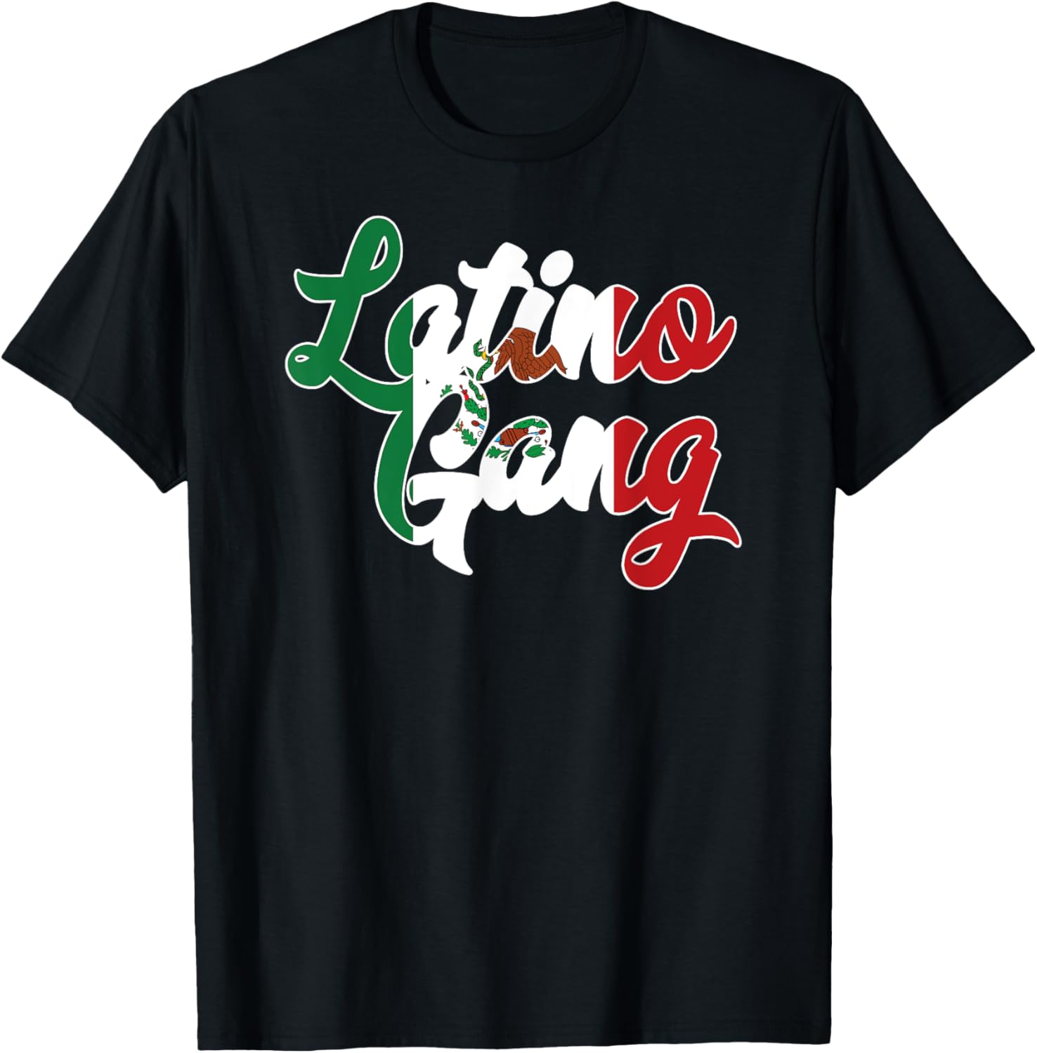 Latino Gang Latin Trap Hip Hop Rap Hispanic Mexican Flag Mex T-Shirt - T-Shirt | Black