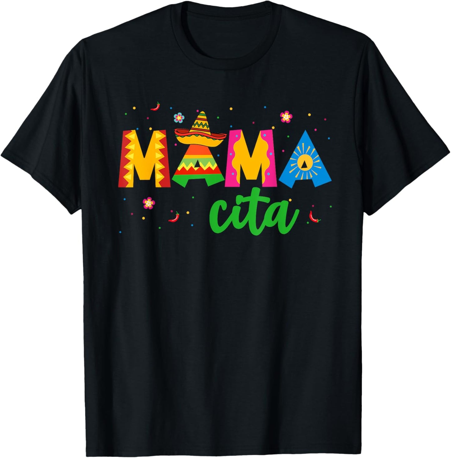 Mamacita Cinco De Mayo Sombrero Women Mama Mom Mother's Day T-Shirt - T-Shirt | Black