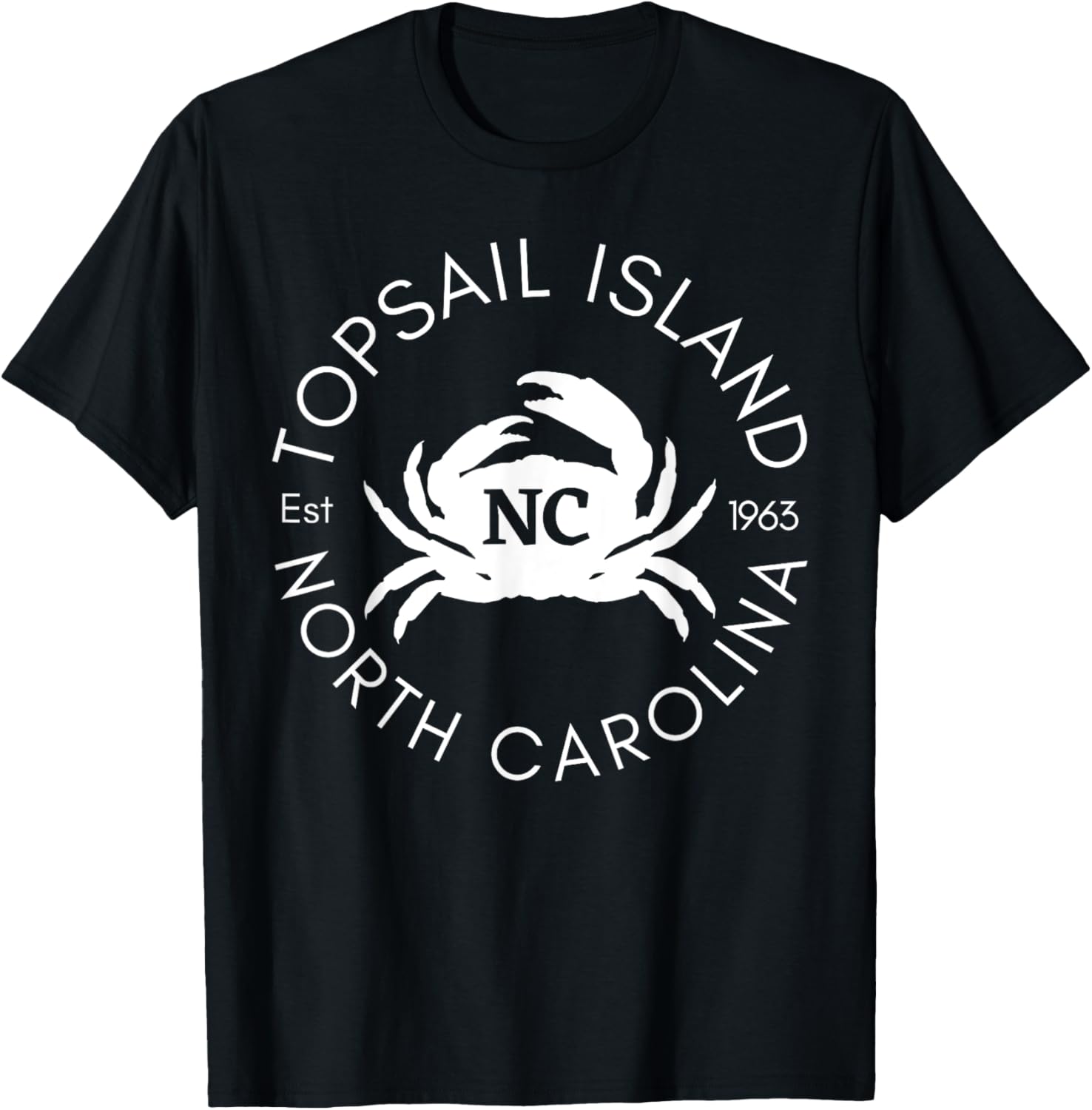 Topsail Island North Carolina Crab Beach Ocean Summer T-Shirt - T-Shirt | Black