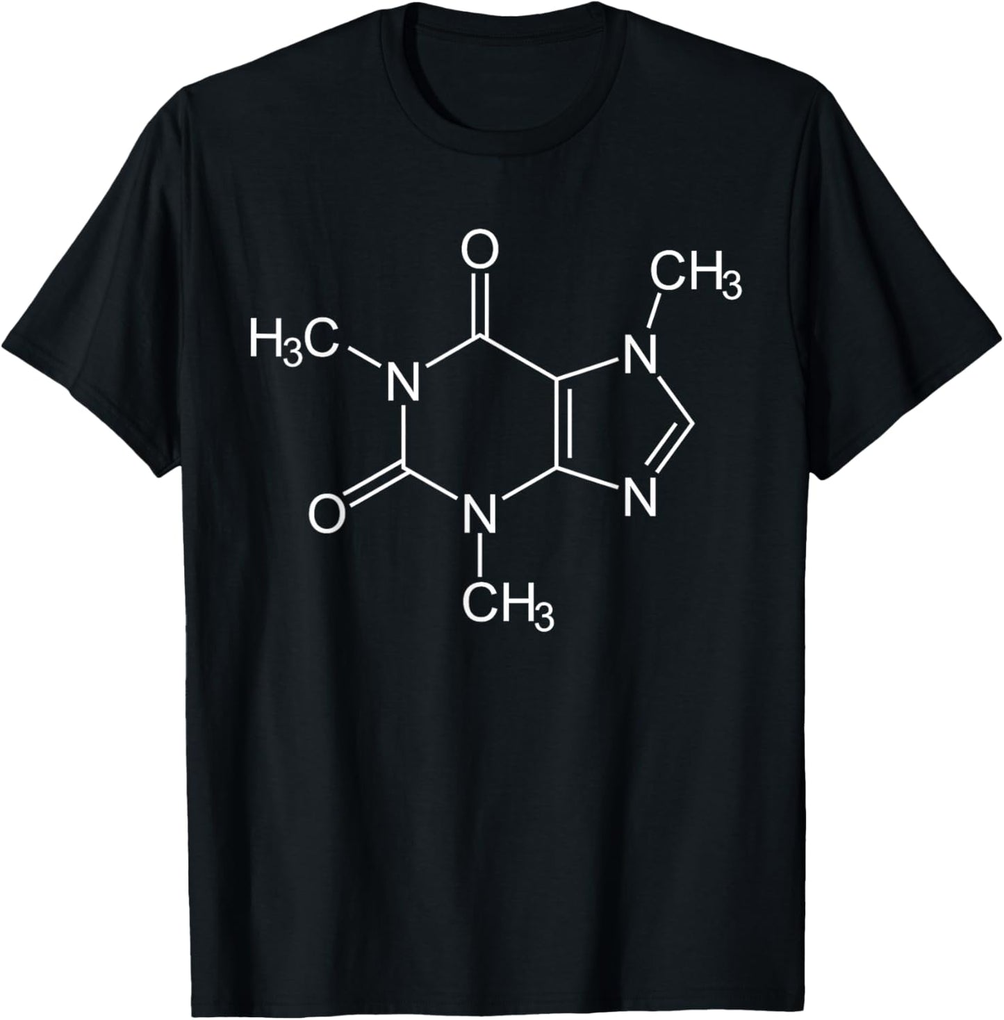 Caffeine Molecule funny Coffee Chemical formula T-Shirt - T-Shirt | Black