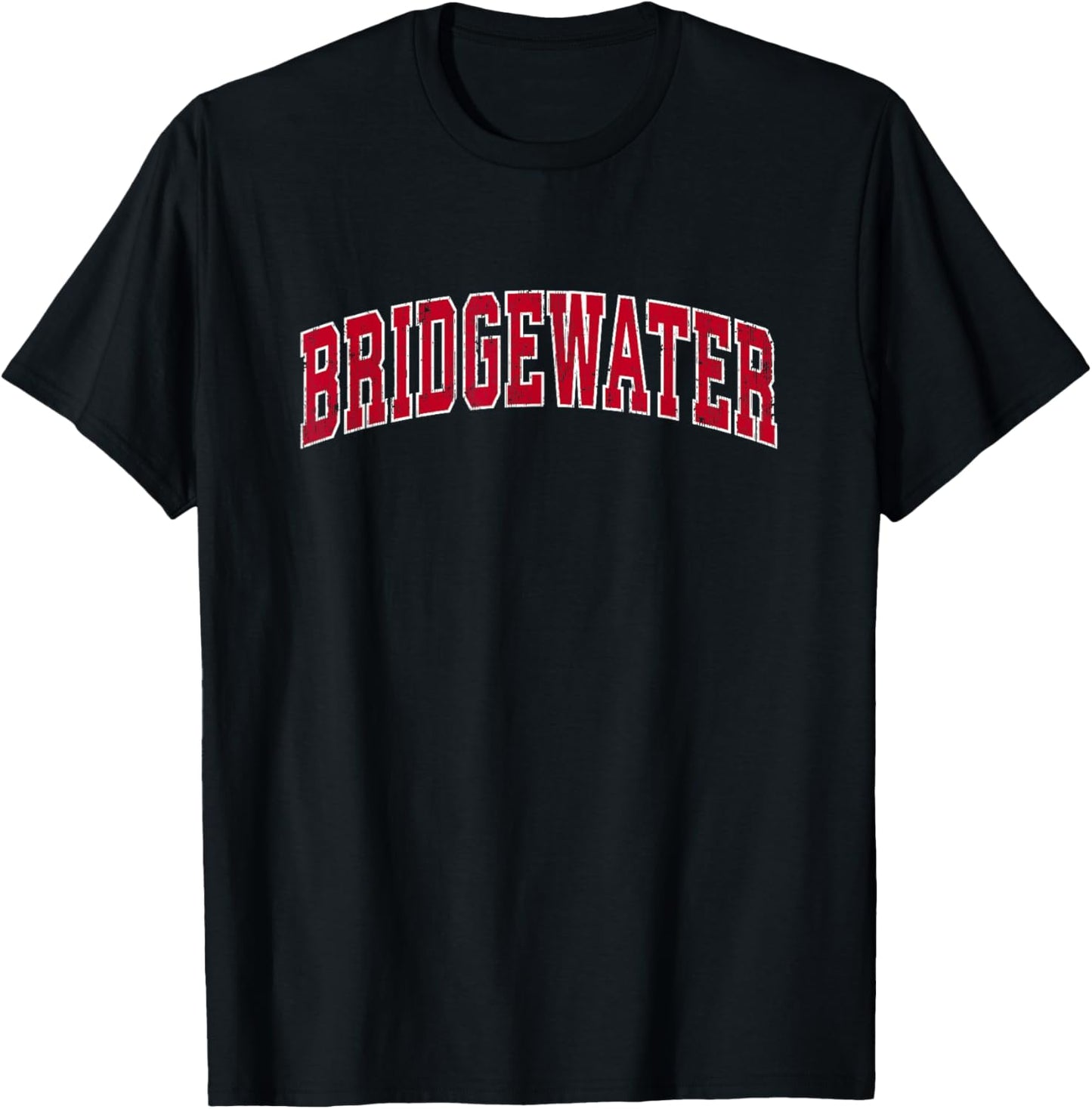 Bridgewater Massachusetts MA Vintage Sports Design Red Desig T-Shirt - T-Shirt | Black