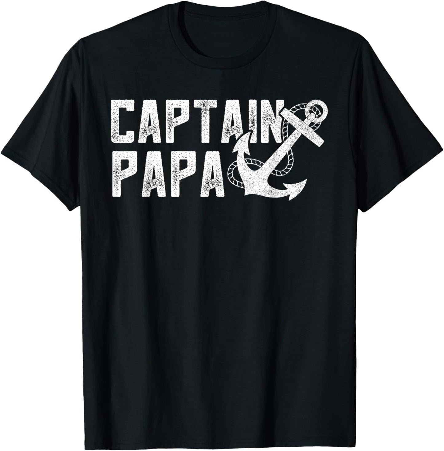 Fathers Day Lake Life Grandpa Apparel, Pontoon Captain Papa T-Shirt - T-Shirt | Black