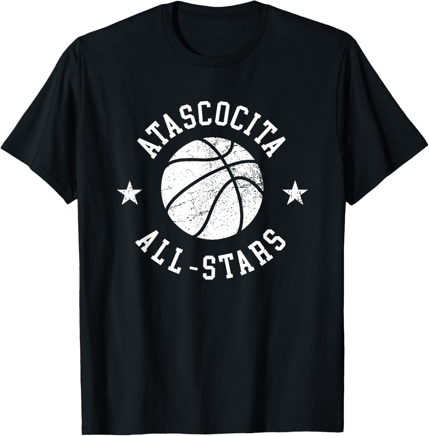 Atascocita Vintage All-Stars Retro 80s Basketball T-Shirt - T-Shirt | Black