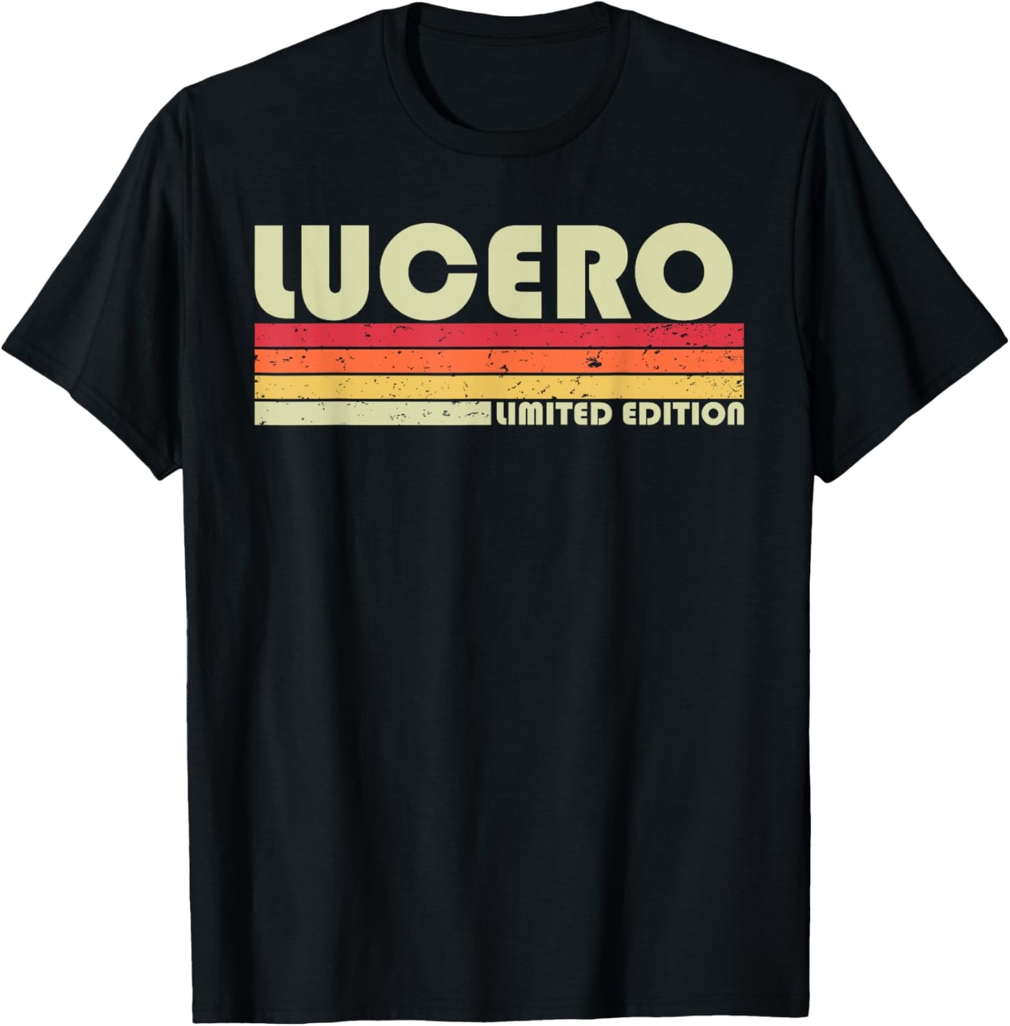 LUCERO Surname Funny Retro Vintage 80s 90s Birthday Reunion T-Shirt - T-Shirt | Black