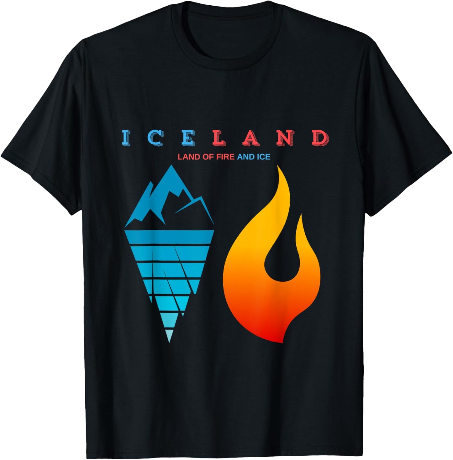 LAND OF FIRE & ICE Iceland T-Shirt - T-Shirt | Black