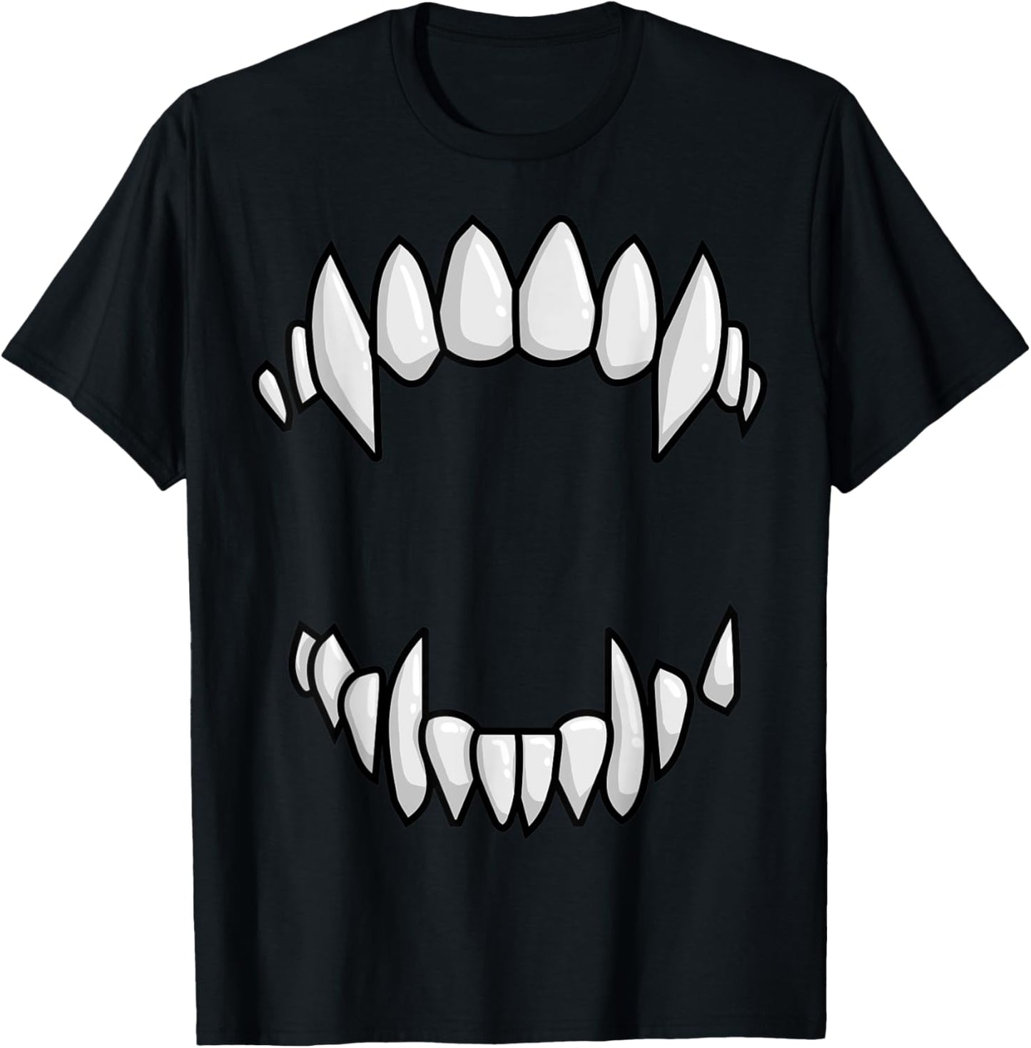 Vampire Fangs Teeth Halloween Monster Teeth Costume T-Shirt - T-Shirt | Black