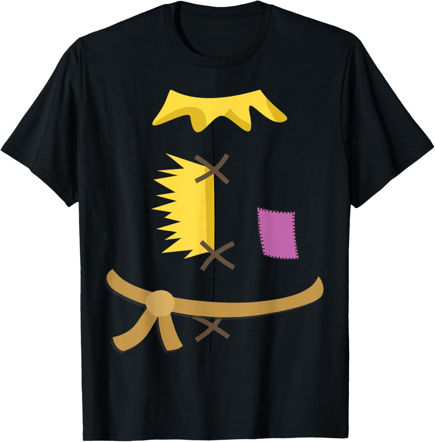Scarecrow Costume Halloween Wizard of Oz Patch Vintage T-Shirt - T-Shirt | Black