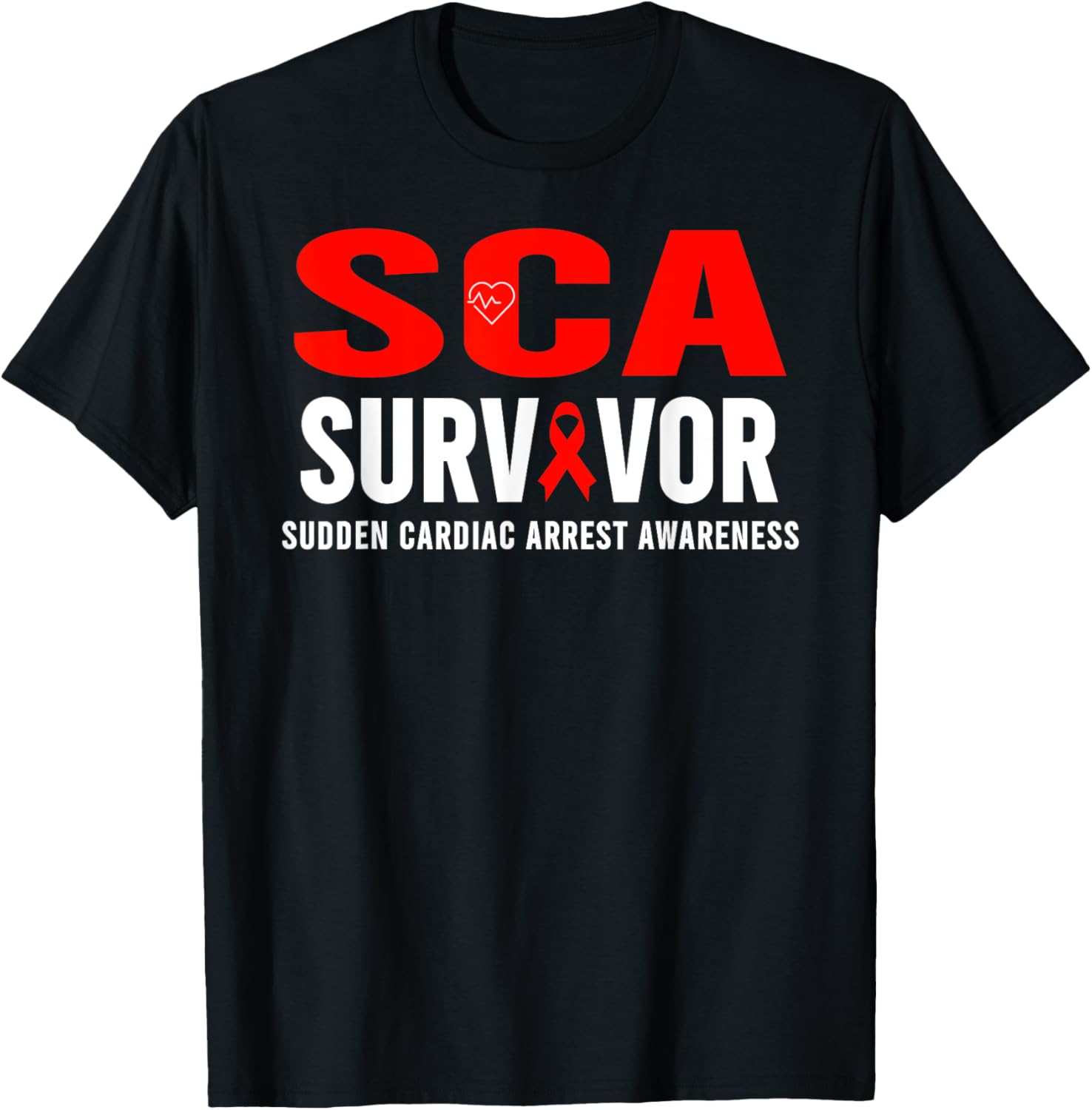 SCA Awareness Shirt - Sudden Cardiac Arrest Survivor T-Shirt - T-Shirt | Black