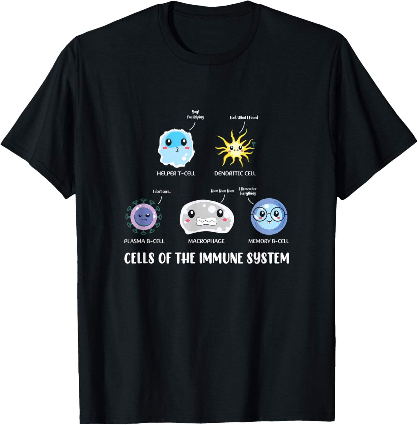 Science, Stem Immune System Cells Stem Students Apparel T-Shirt - T-Shirt | Black