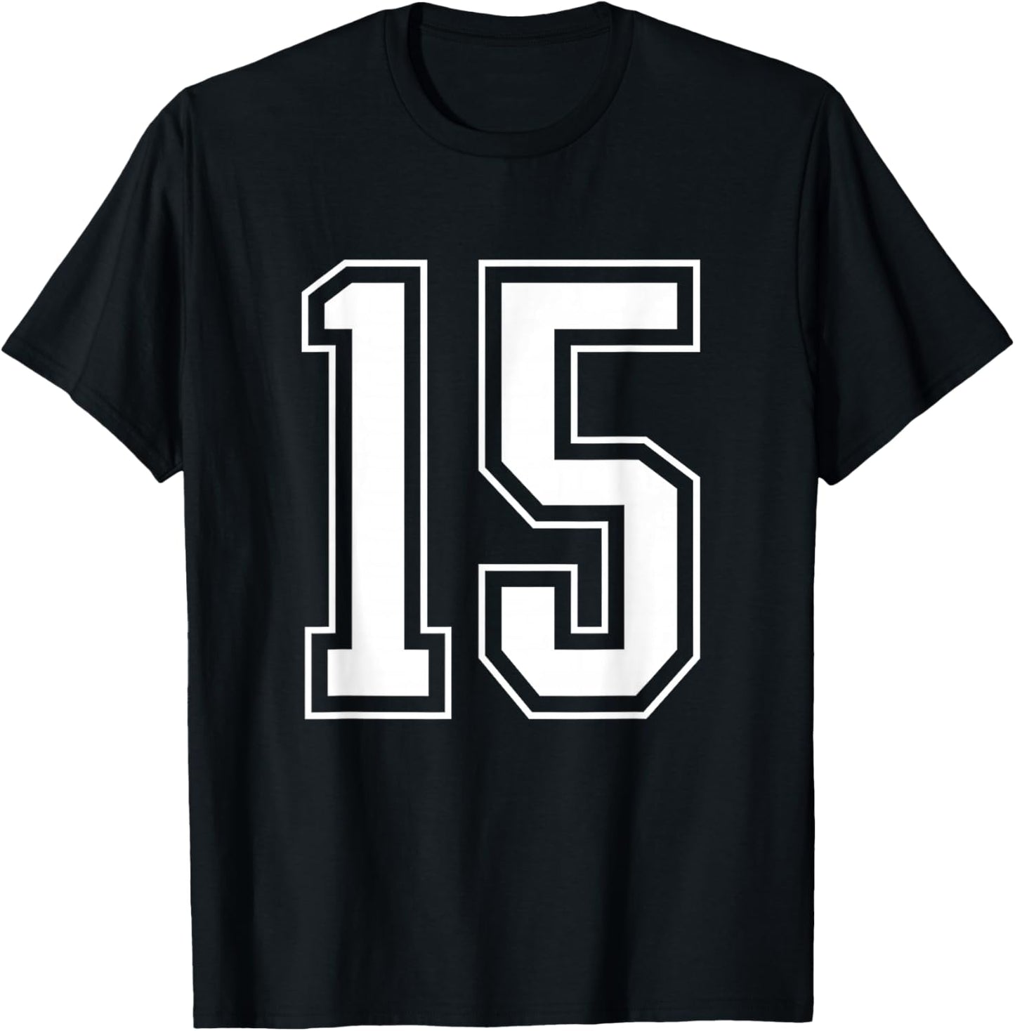 Varsity Jersey Number 15 T-Shirt - T-Shirt | Black