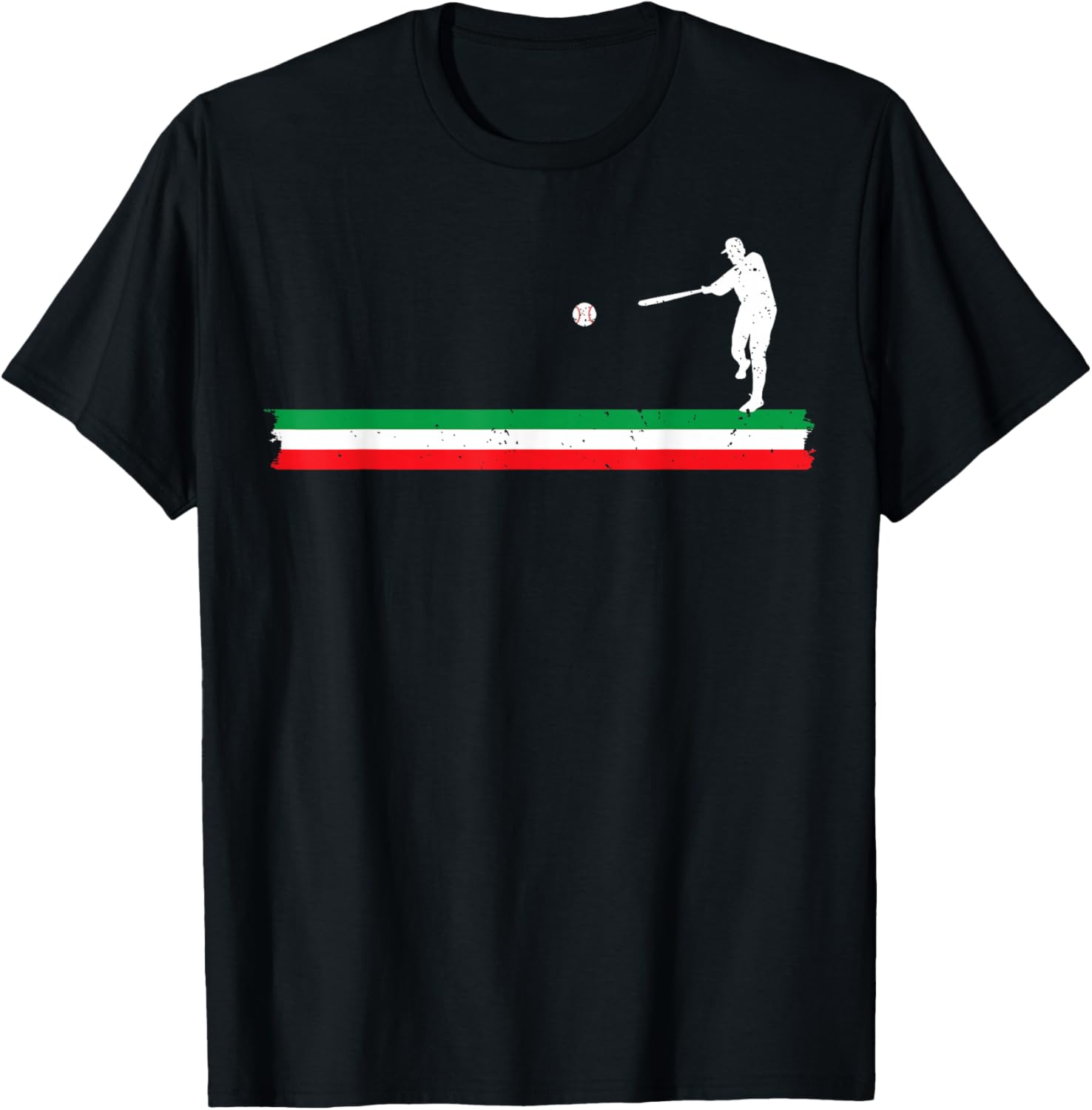 Italian Flag Baseball Player Coach Softball Team Sports Fan T-Shirt - T-Shirt | Black