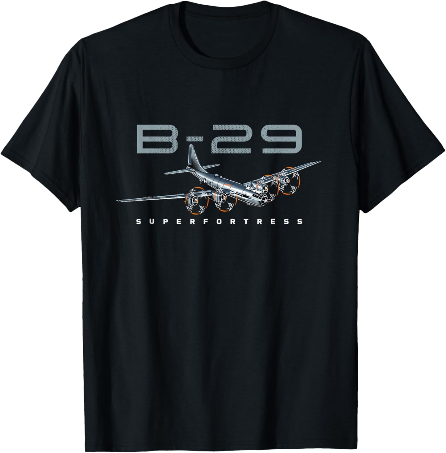 USA Military Warbird Airplane B29 Superfortress Plane T-Shirt - T-Shirt | Black