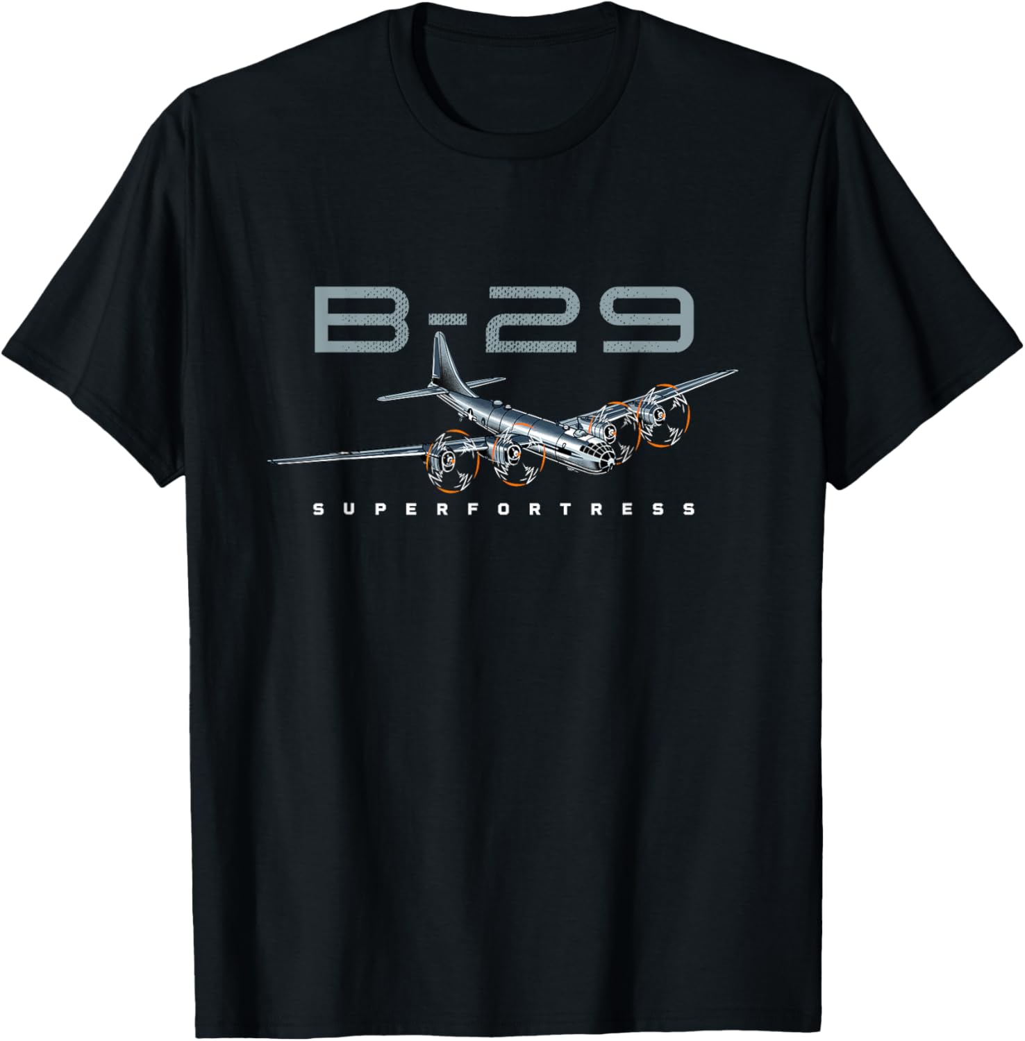 USA Military Warbird Airplane B29 Superfortress Plane T-Shirt - T-Shirt | Black