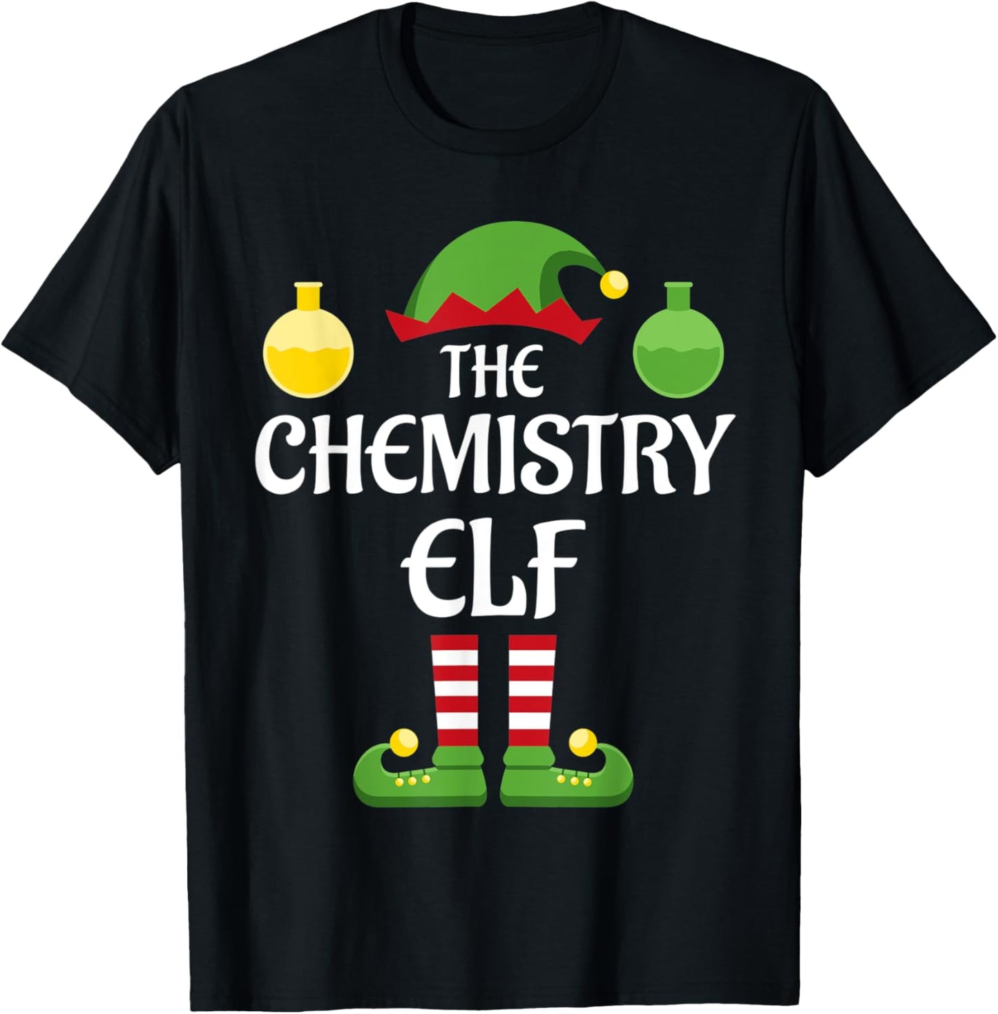 Chemistry Elf Family Matching Group Christmas Science T-Shirt - T-Shirt | Black