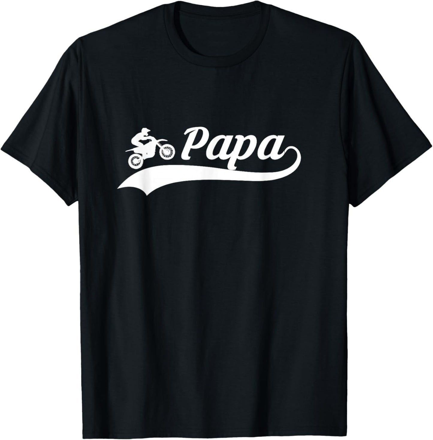 Papa Father Dad Dirt Bike Riding Motocross Biker T-Shirt - T-Shirt | Black