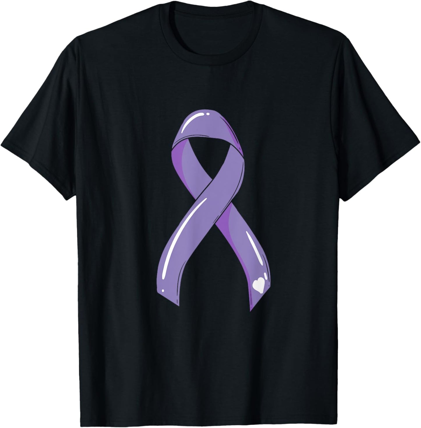Cancer Awareness Ribbon Lavender Cancer Survivor Fight Chemo T-Shirt - T-Shirt | Black