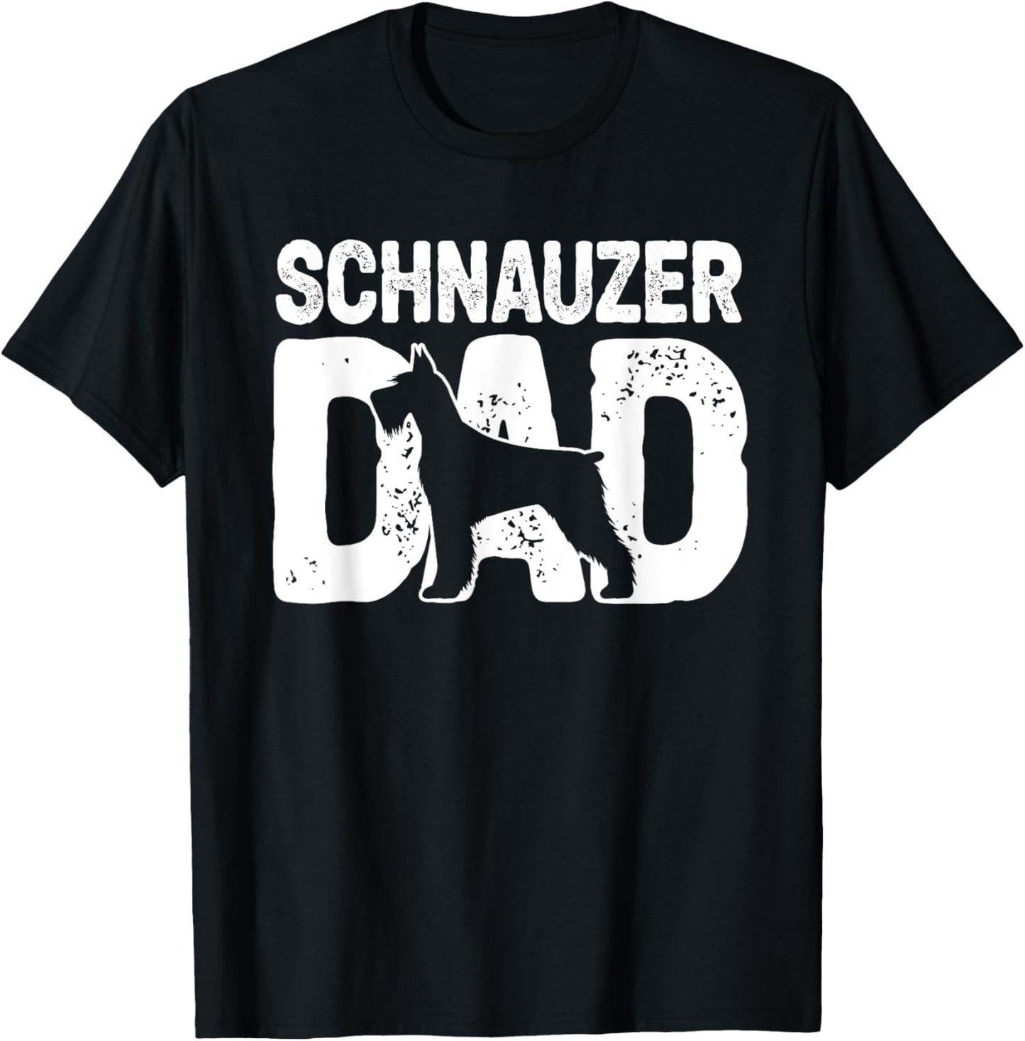 Funny Schnauzer Dad Dog Lover Schnauzer Father Dog Owner T-Shirt - T-Shirt | Black