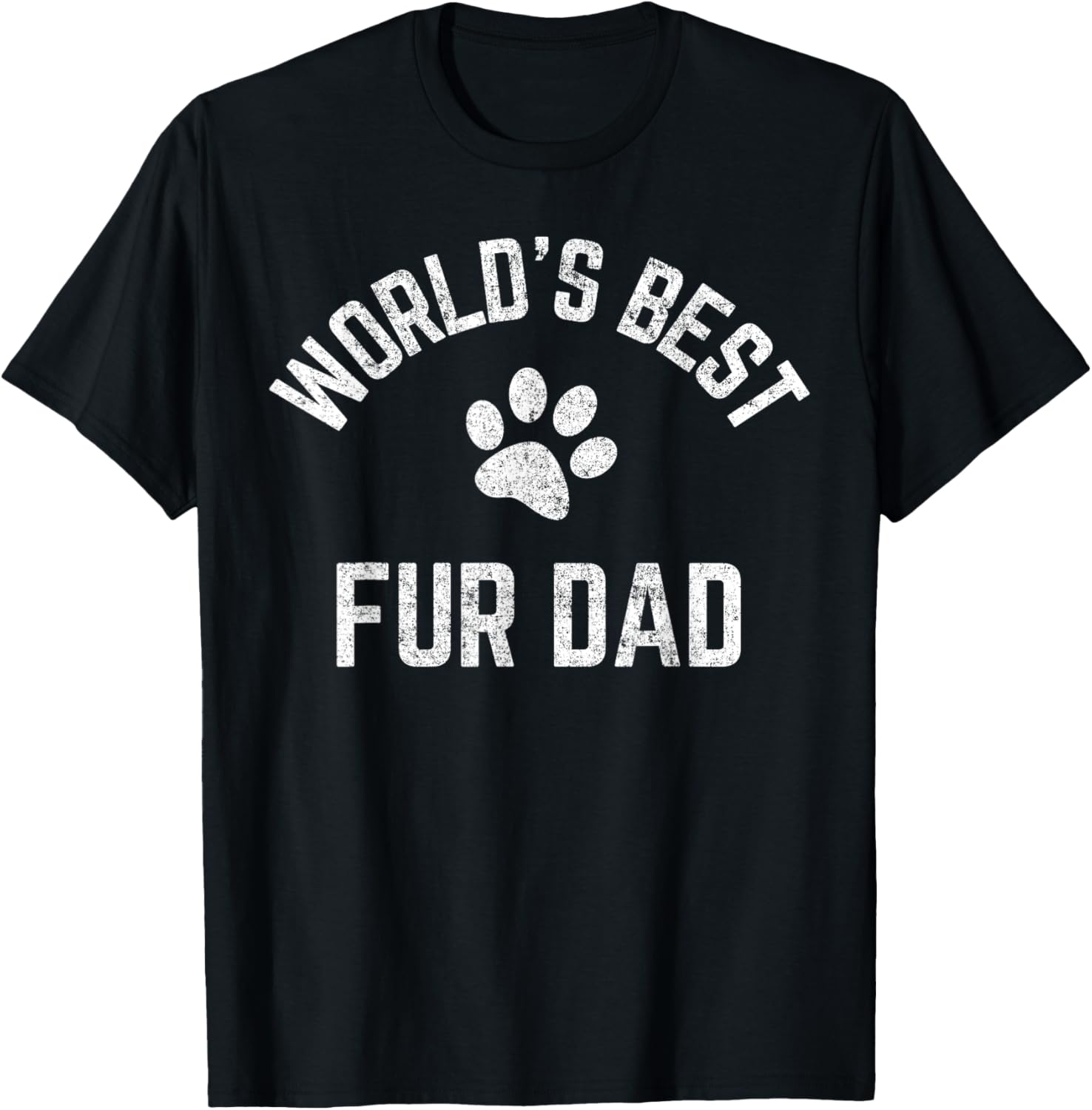 Best Fur Dad Ever Vintage Retro Dog and Cat Daddy T-Shirt - T-Shirt | Black