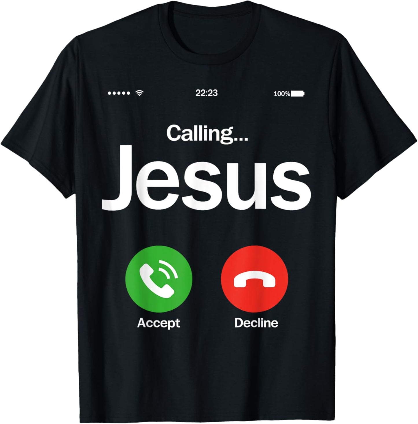 Jesus Is Calling Christian Trust In God Christian Theme T-Shirt - T-Shirt | Black