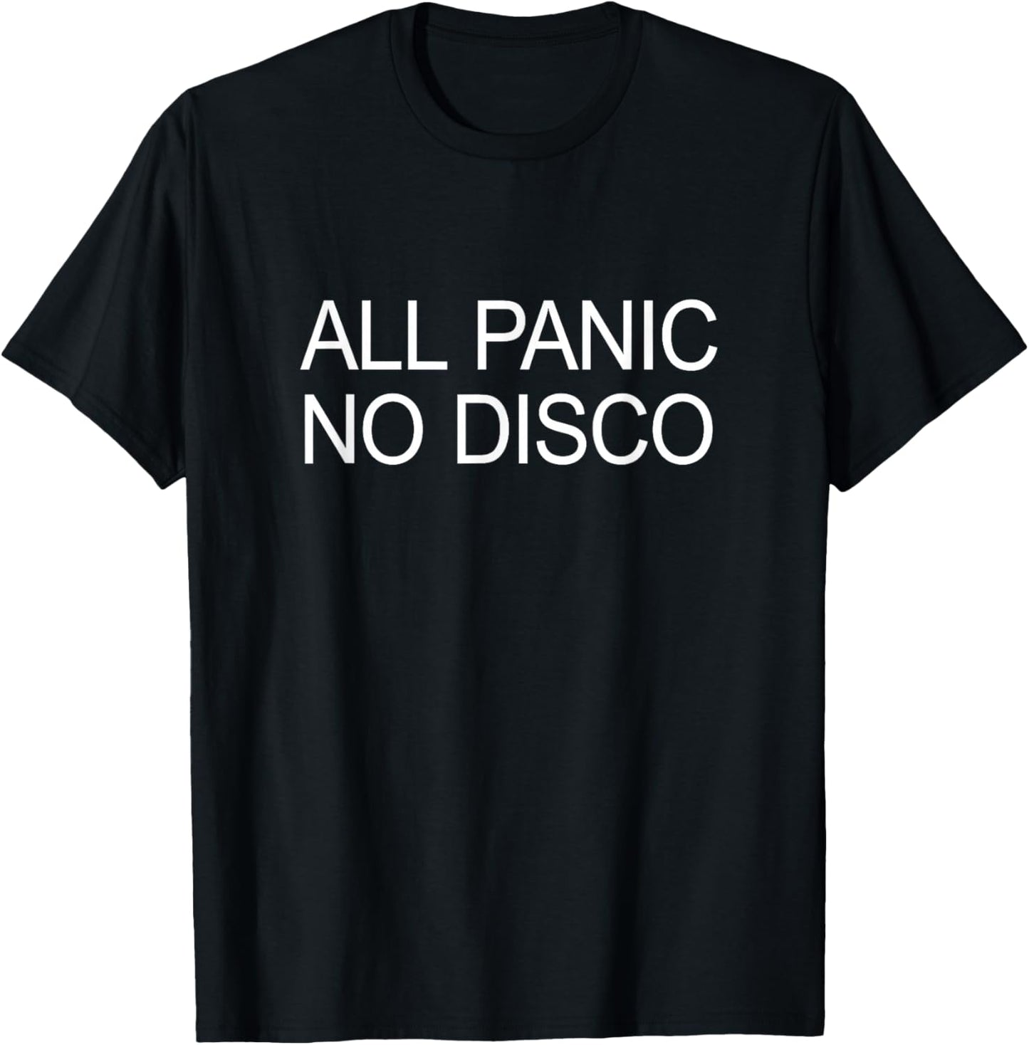 All Panic No Disco - Black, Navy Modern Disco T-Shirt - T-Shirt | Black