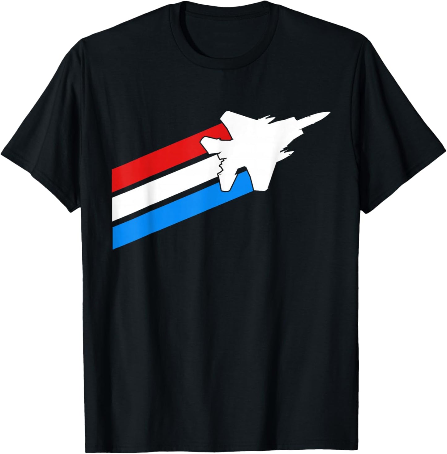 F-15 Eagle Patriotic Flag Military Jet Fighter T-Shirt - T-Shirt | Black