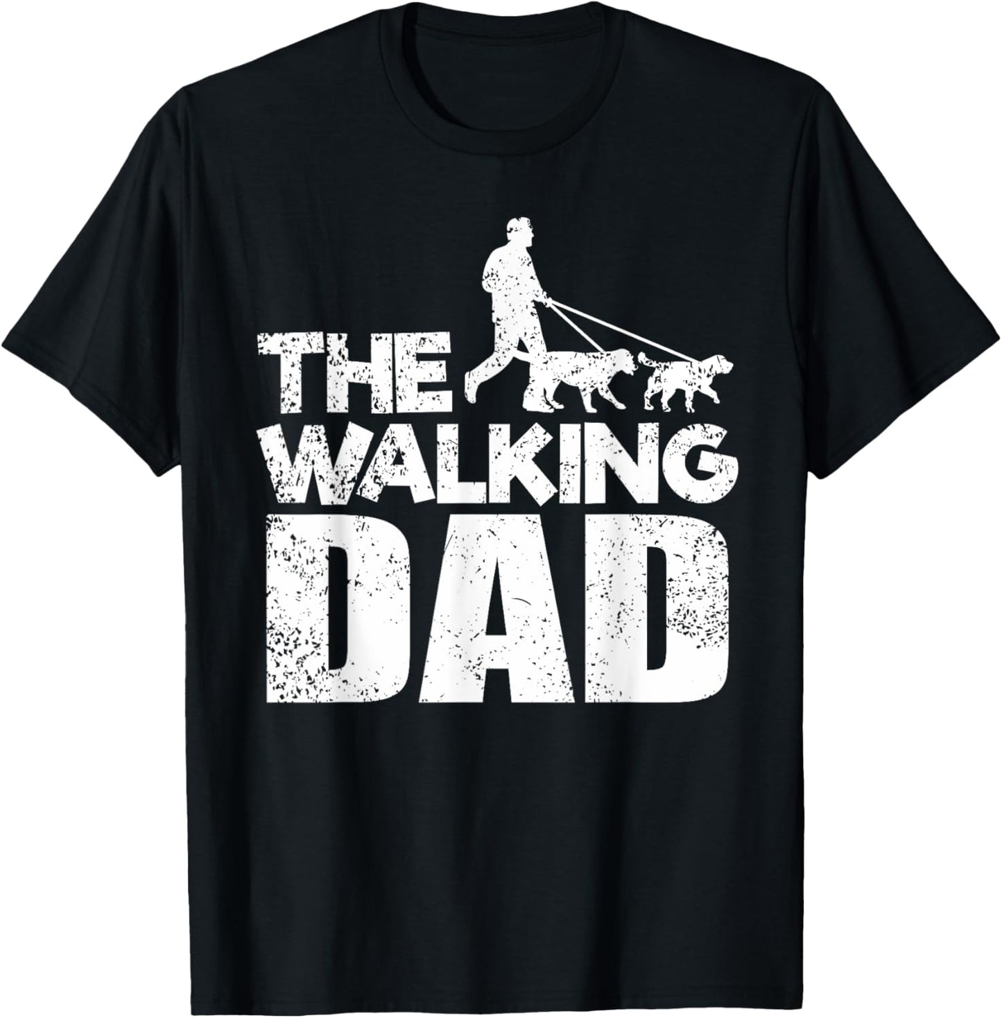 The Walking Dad dog walking - funny dogs T-Shirt - T-Shirt | Black