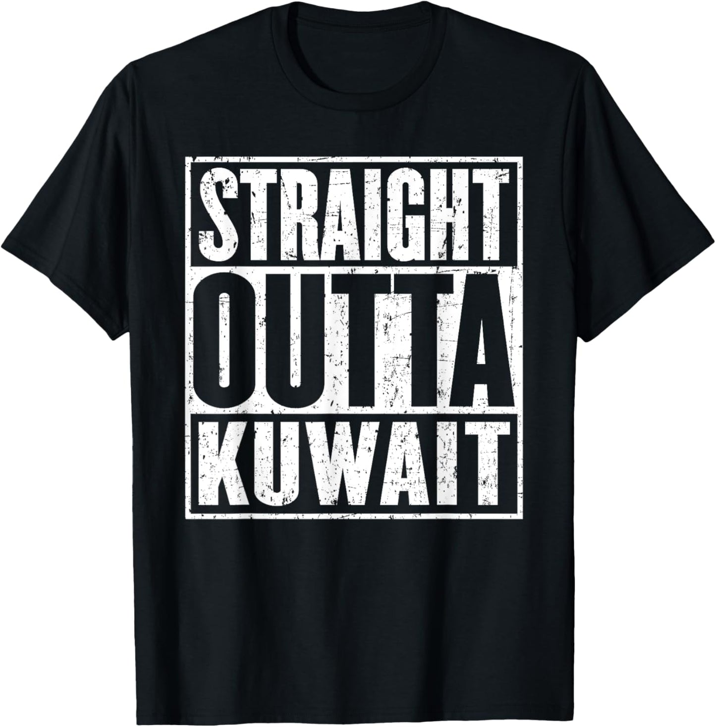 Straight Outta Kuwait Vintage Distressed T-Shirt - T-Shirt | Black