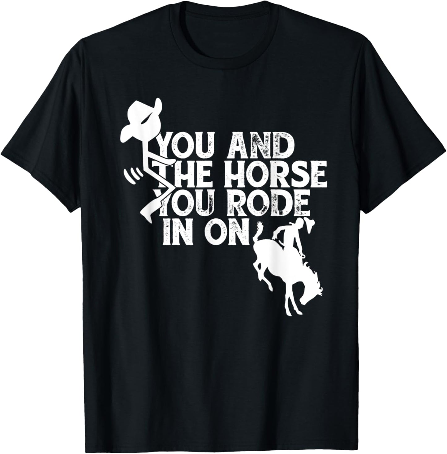 Vintage Fuck You And The Horse Funny Hourse Racing T-Shirt - T-Shirt | Black