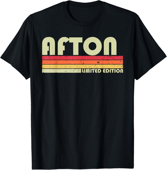 AFTON Name Personalized Retro Vintage 80s 90s Birthday T-Shirt - T-Shirt | Black