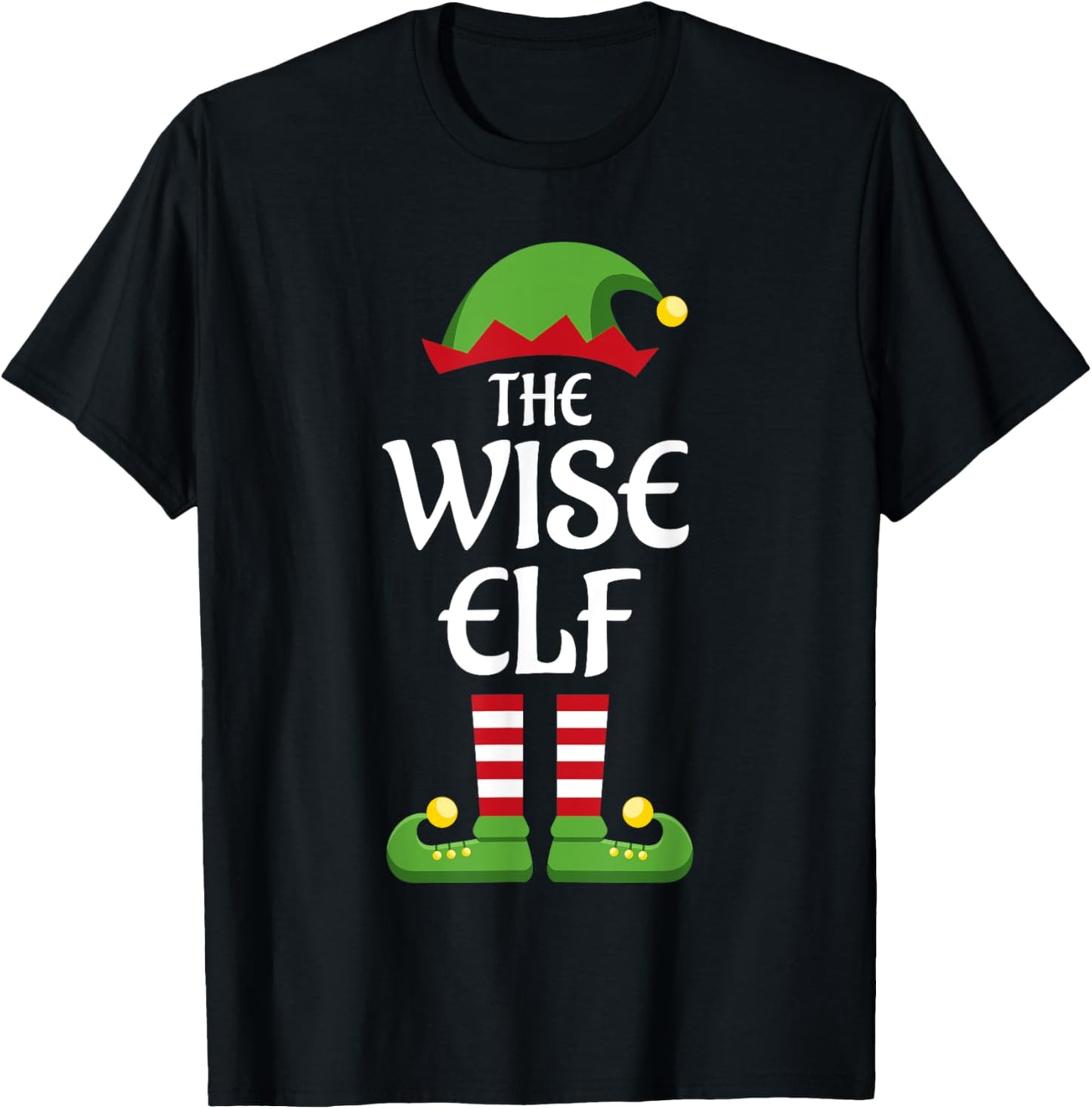 Wise Elf Family Matching Group Christmas T-Shirt - T-Shirt | Black