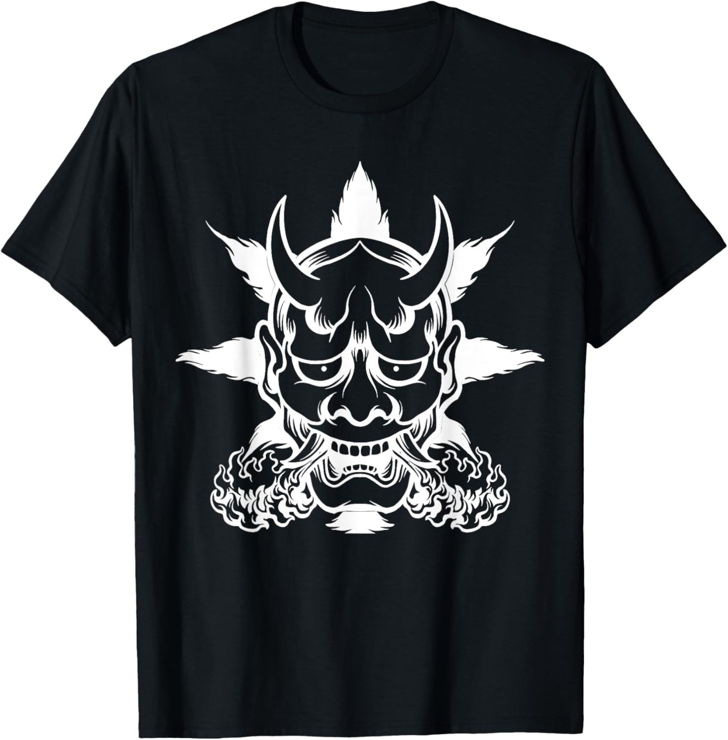 Japanese Demon Oni Mask Harajuku T-Shirt - T-Shirt | Black