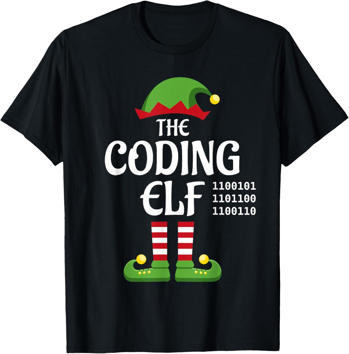 Coding Elf Family Matching Group Christmas T-Shirt - T-Shirt | Black