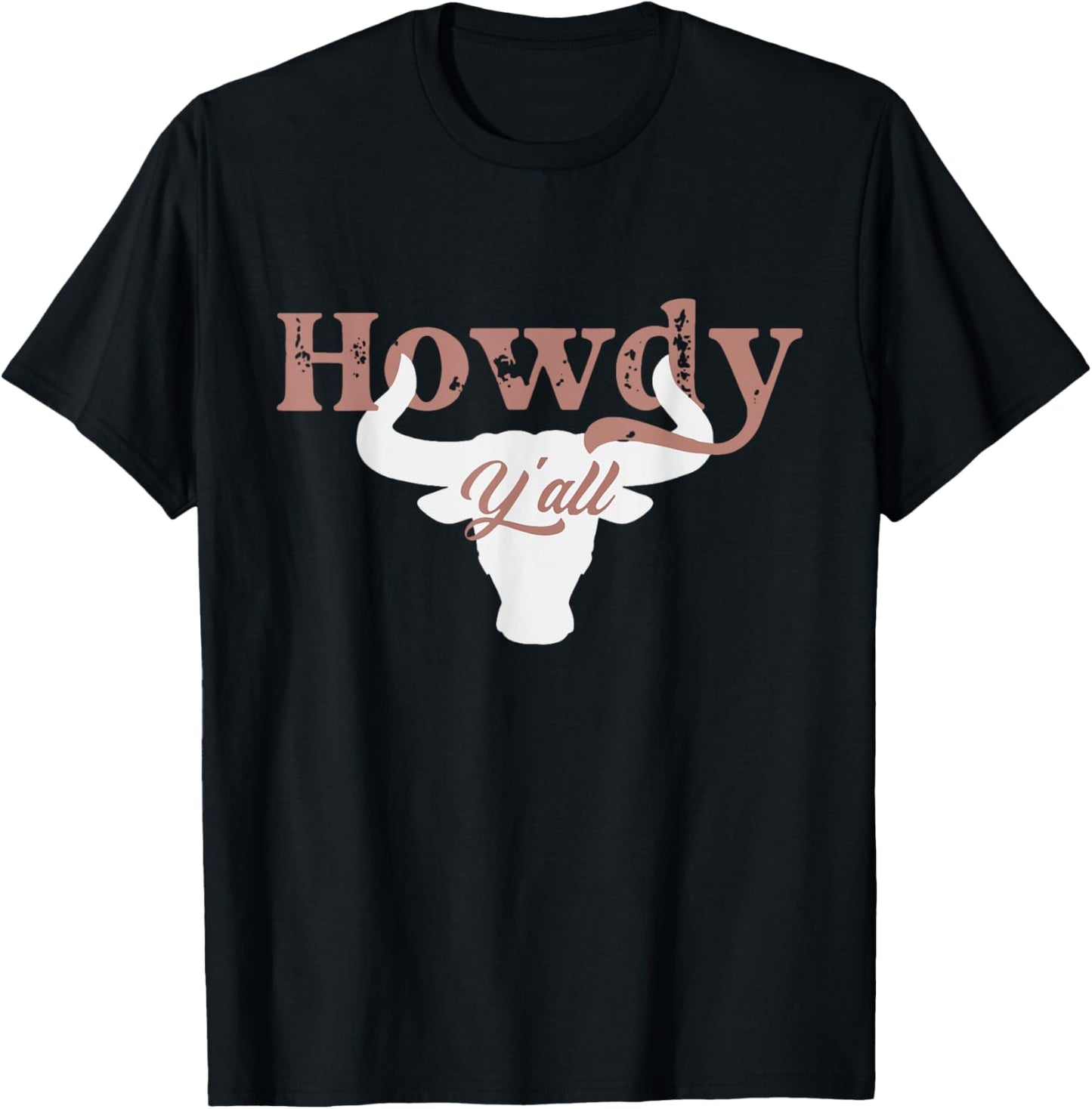 Howdy Y'all Rodeo Western Country Southern Cowgirl & Cowboy T-Shirt - T-Shirt | Black