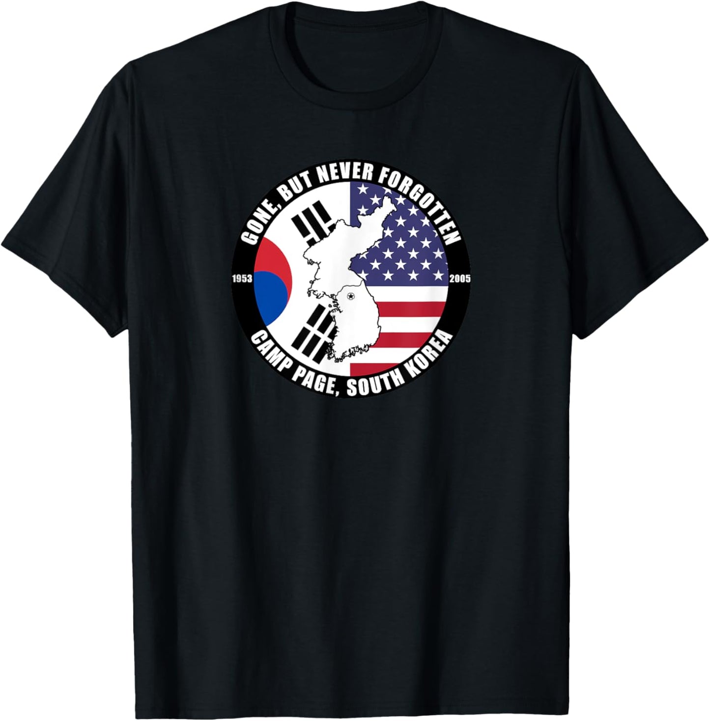 Gone But Never Forgotten Camp Page South Korea Veteran T-Shirt - T-Shirt | Black