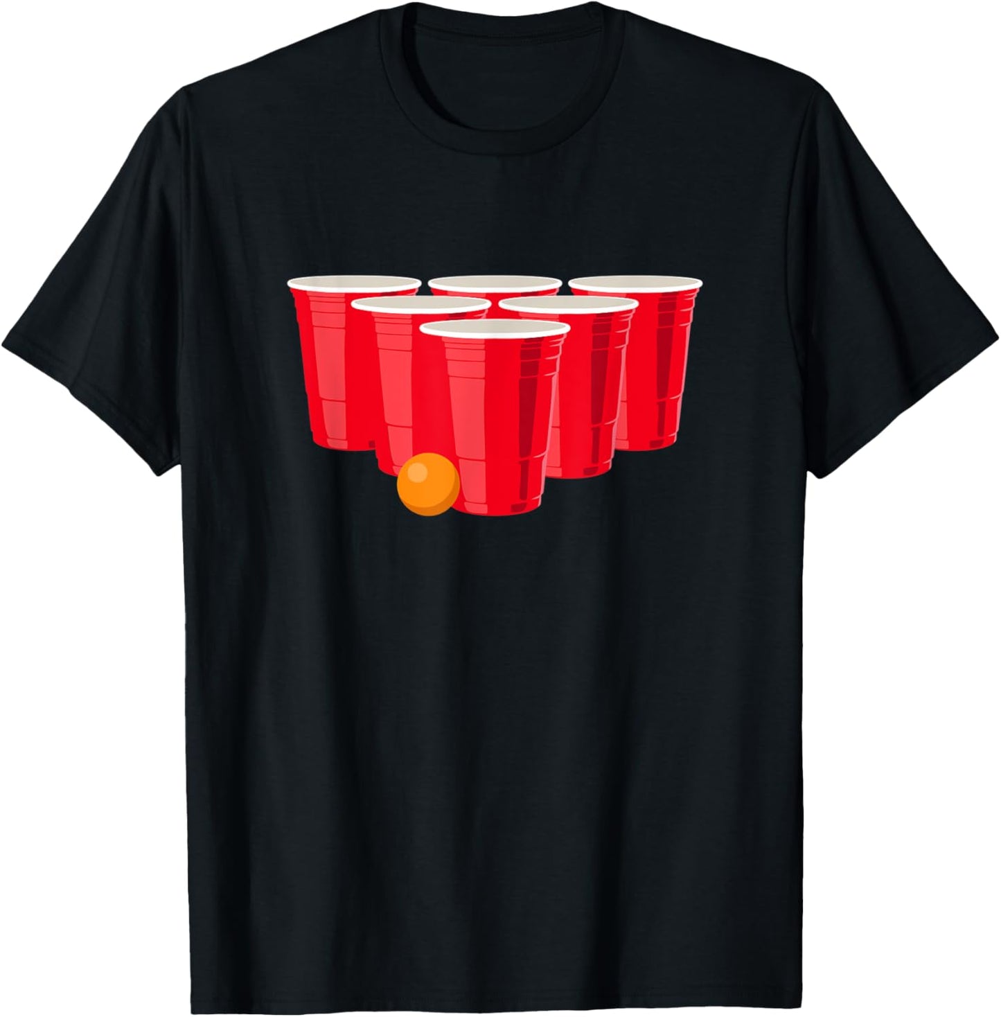 Beer Pong Cups Illustration - Funny Drinking T-Shirt - T-Shirt | Black