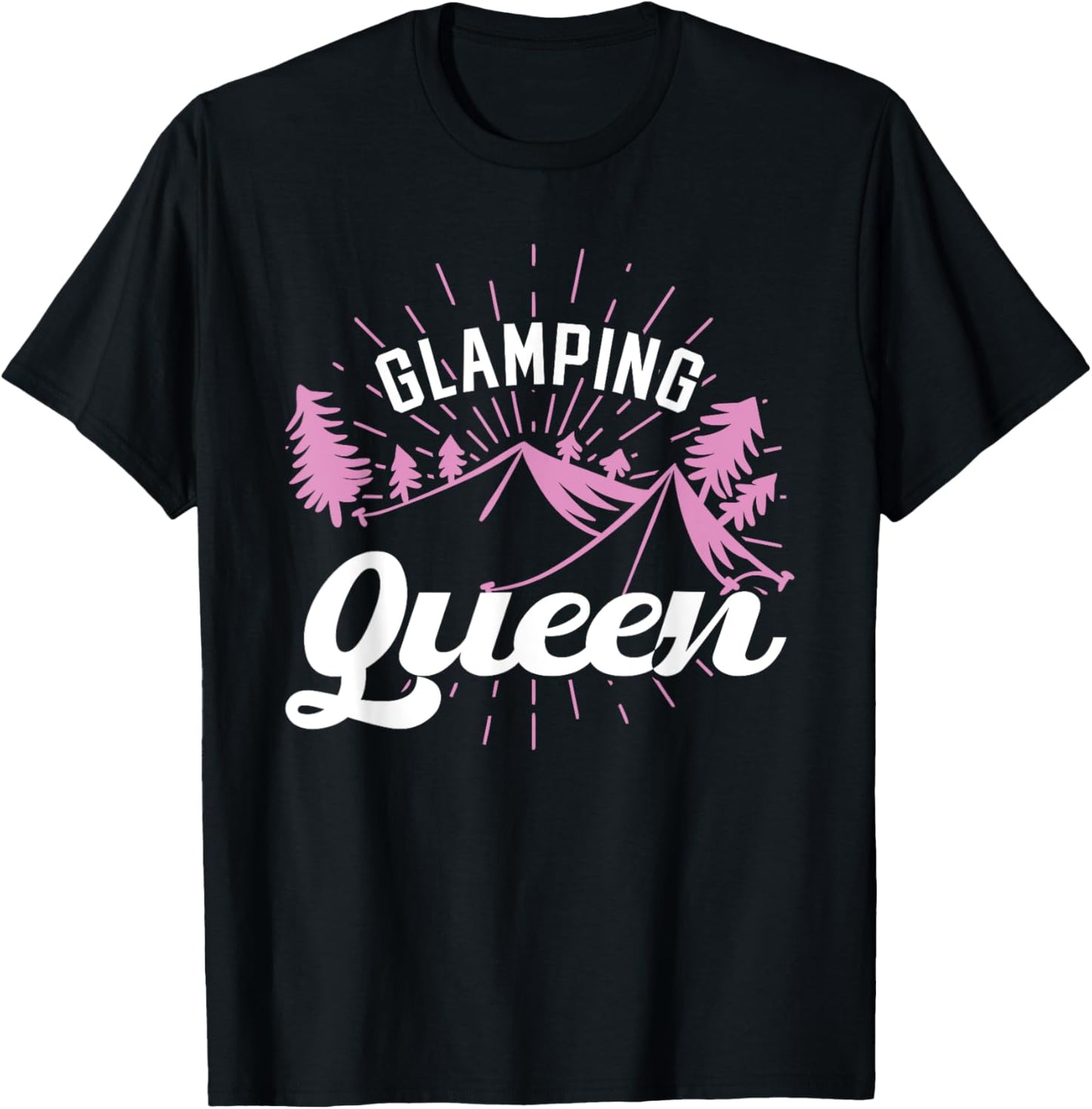 Glamping Queen Camping T-Shirt - T-Shirt | Black