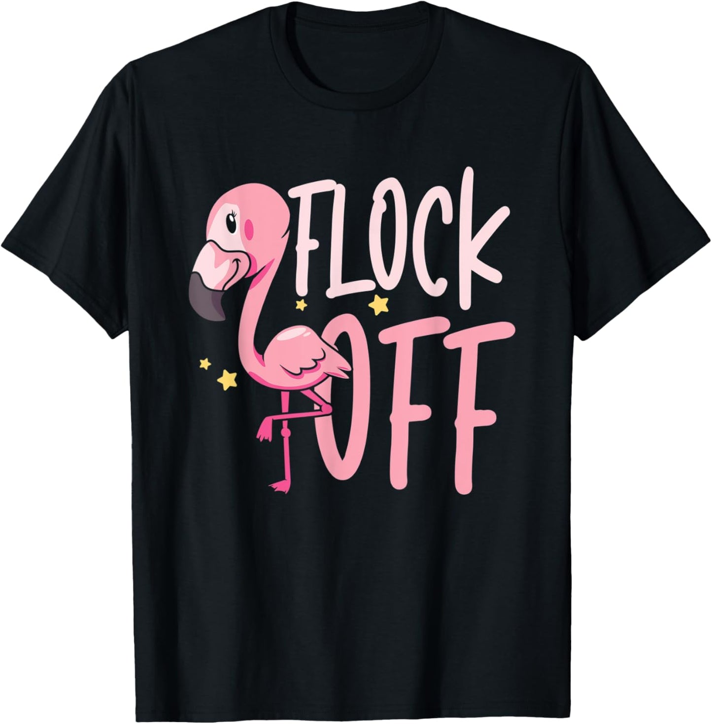 Flock Off for a Ornithologist Bird Owner Flamingo Fan Zoo T-Shirt - T-Shirt | Black