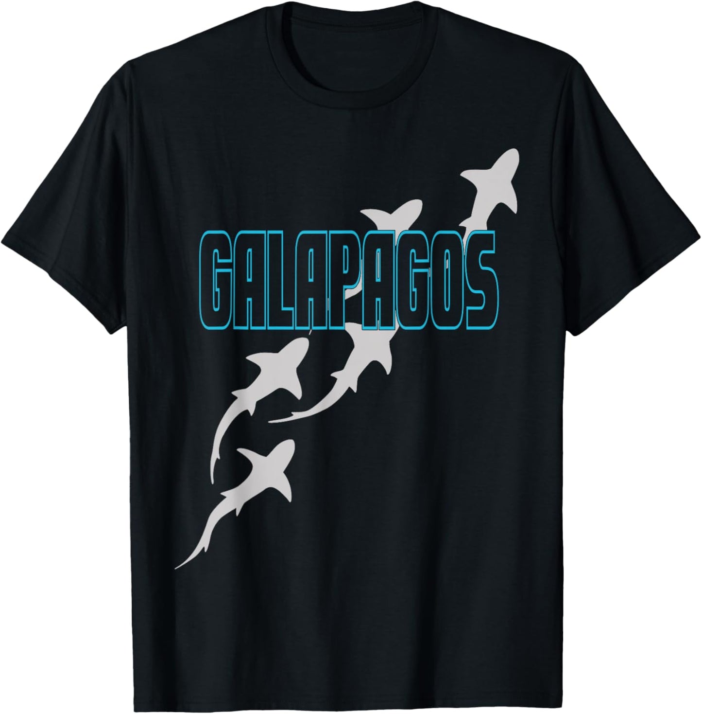 Shark Scuba Diving Galapagos, Sharks in Galapagos Islands T-Shirt - T-Shirt | Black
