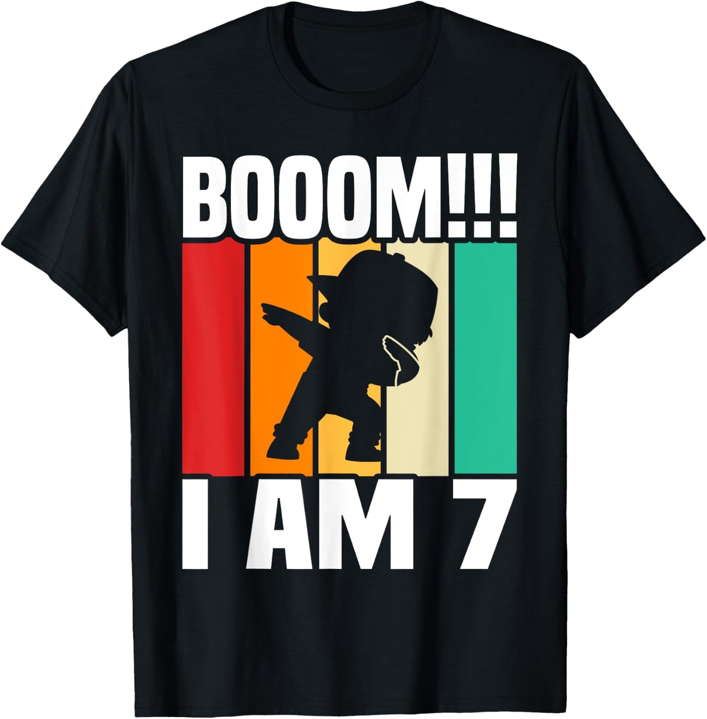 Dabbing Birthday 7 Years Old Birthday Outfit Boys T-Shirt - T-Shirt | Black