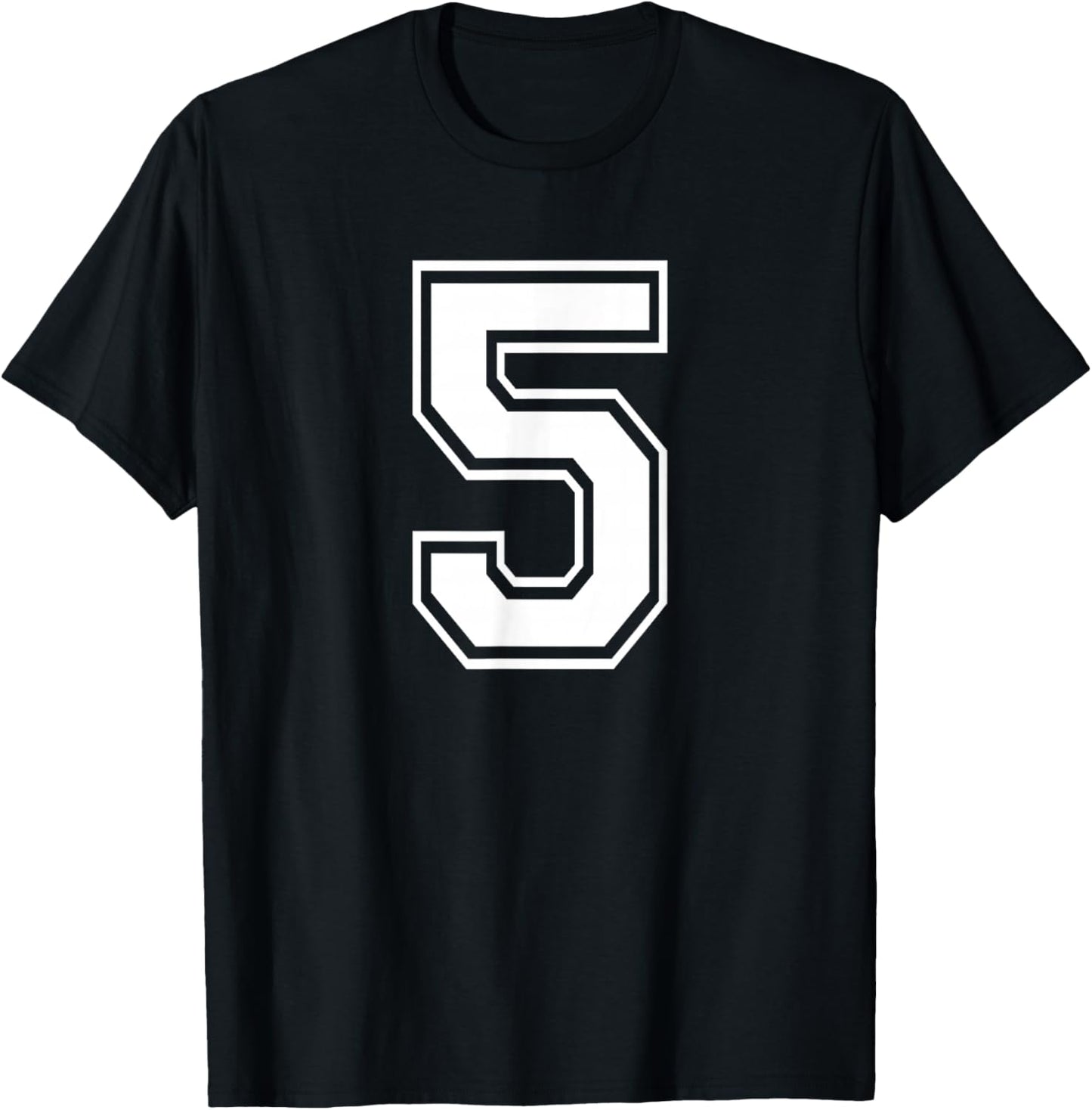 Number Five #5 Sports Team Uniform T-Shirt - T-Shirt | Black
